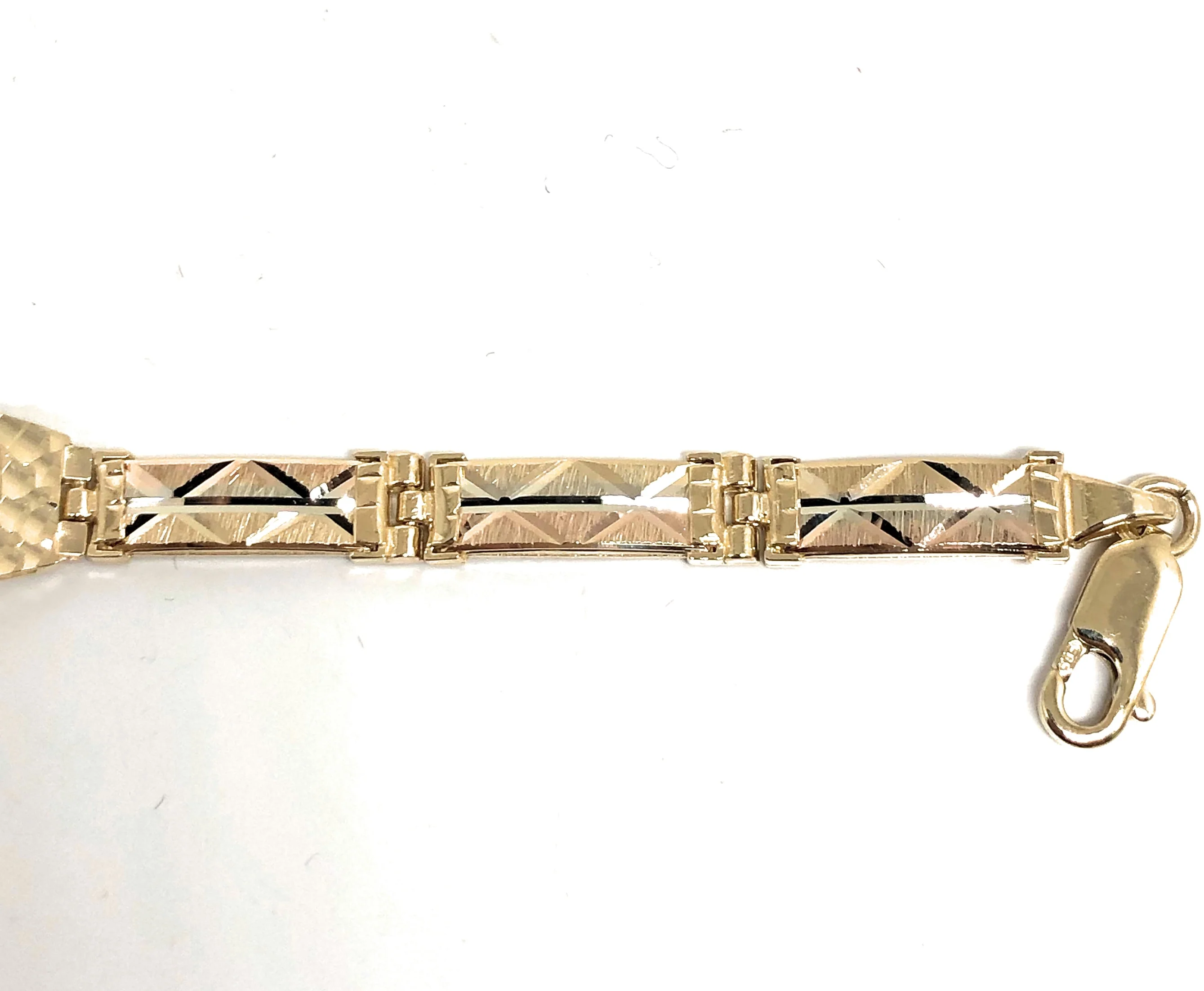 14k Solid Gold Yellow & Rose Virrgin Mary ID Brracelet 7.2 inch Virrgen Guadalupe (Free engraving) - Image 3