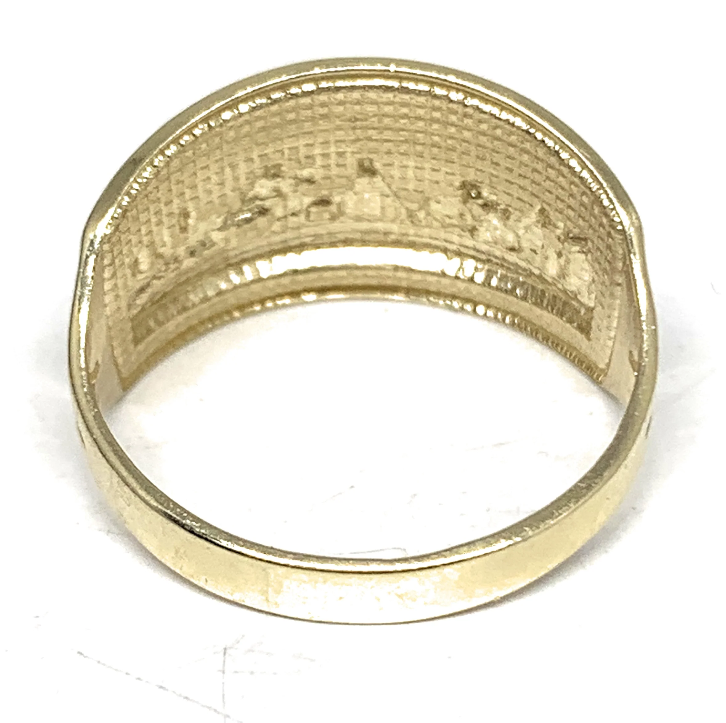 14k Solid Gold Yellow & White Gold Wide Last Supper Ring - Image 3