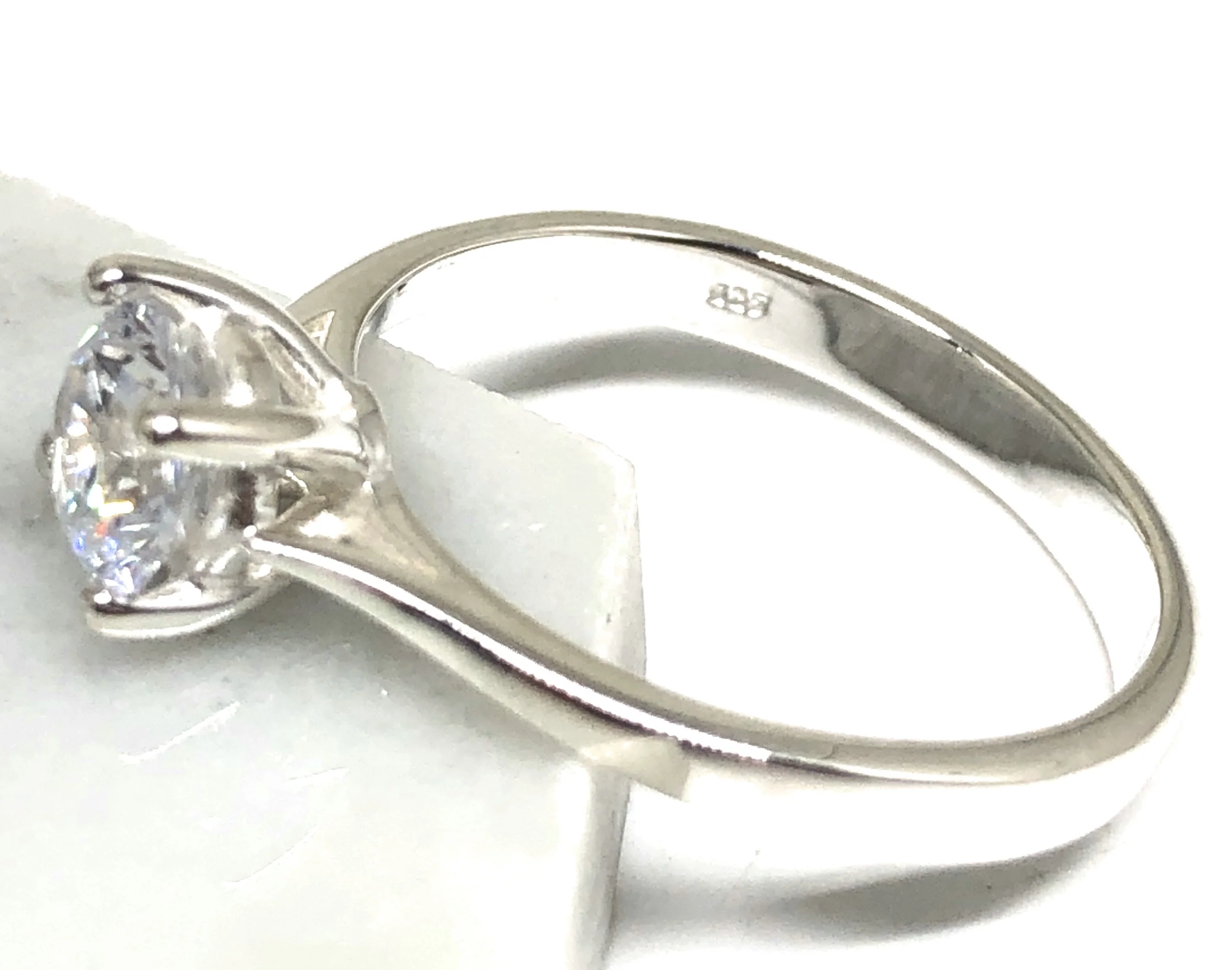 .925 Silver 1/2 Karat Brilliant Cubic Zirconia Ring - Image 3