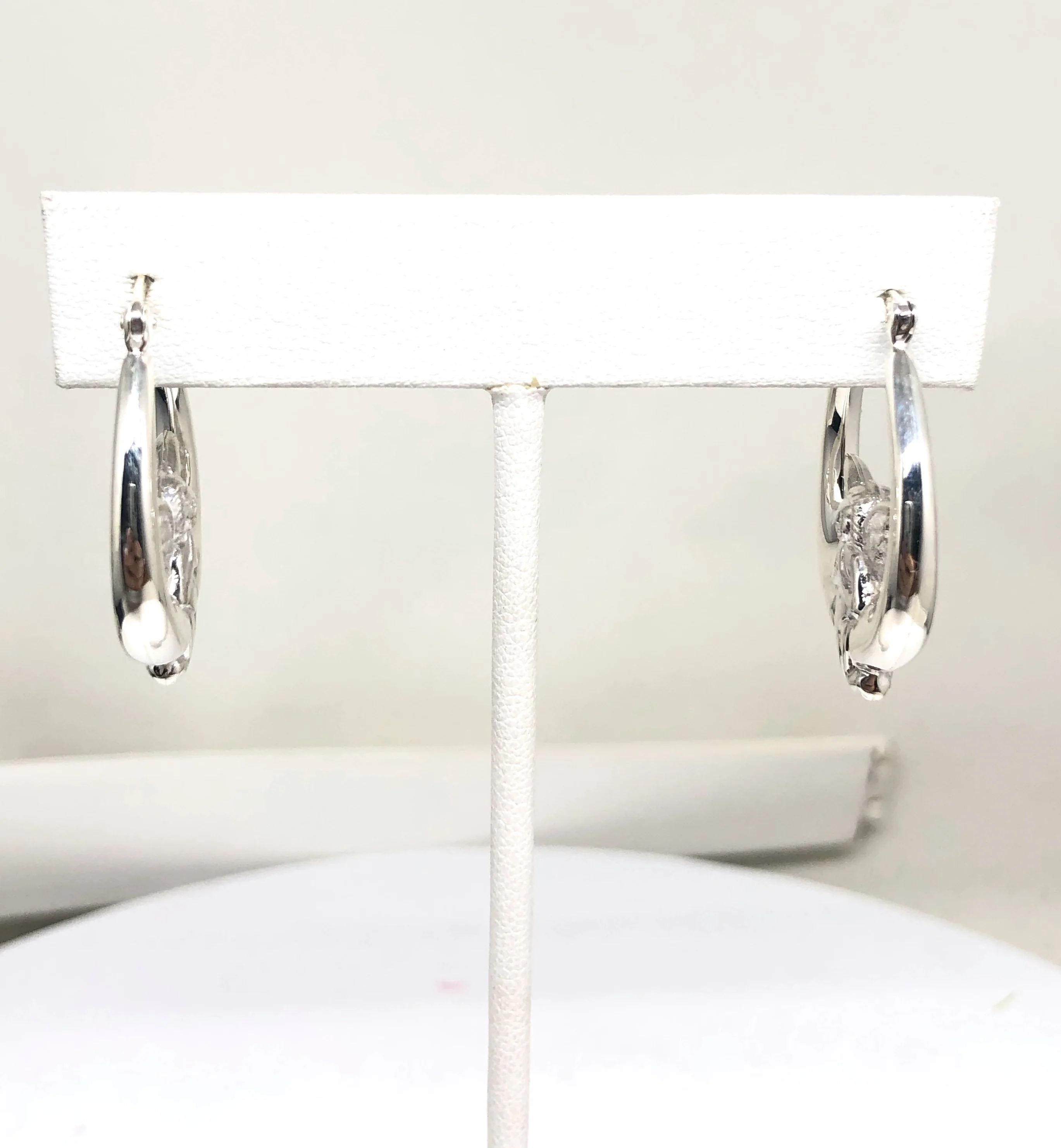 .925 Silver Ángel Hoop Earrings Arracadas - Image 3