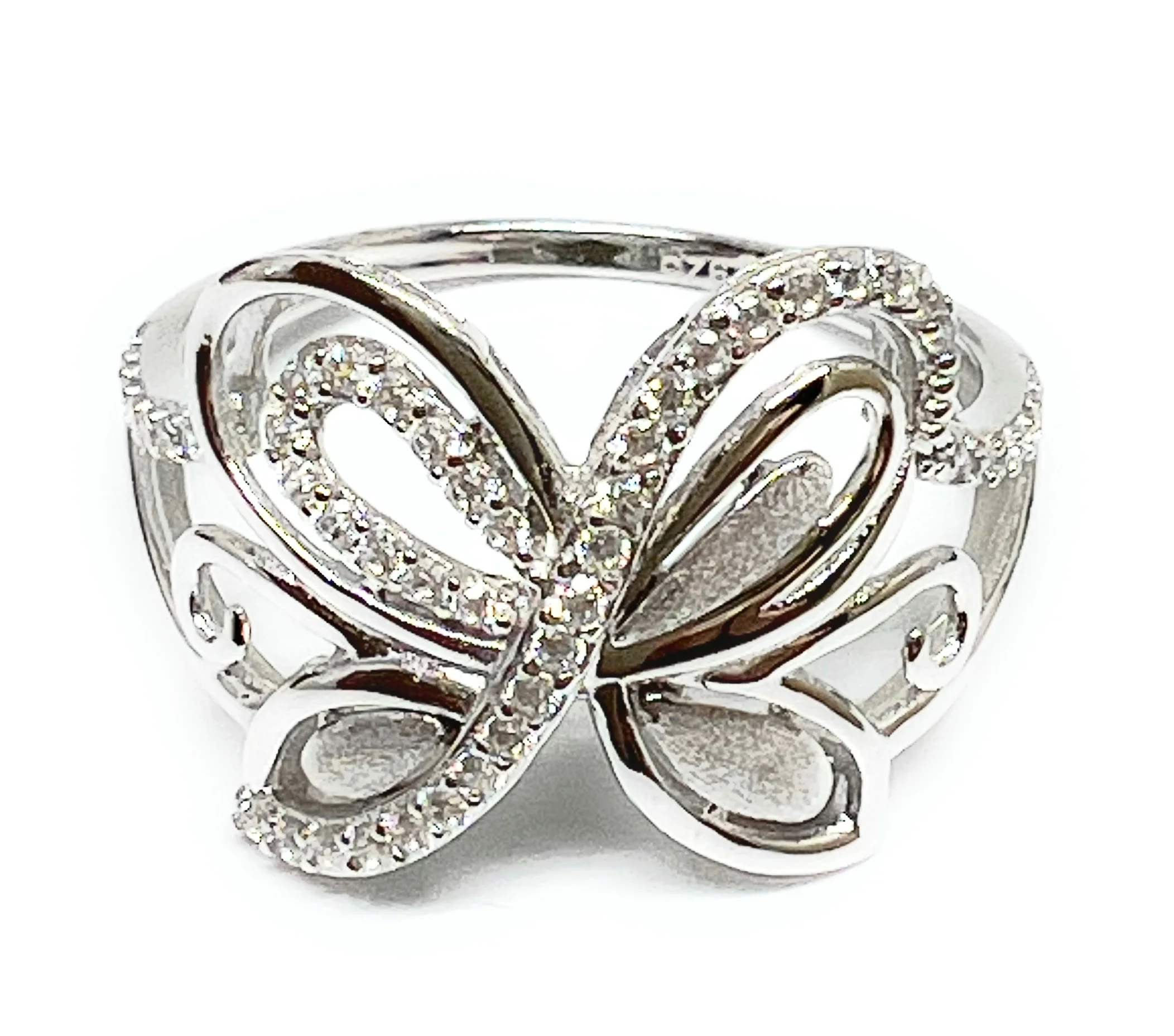 .925 Silver Classic Butterfly CZ Ring