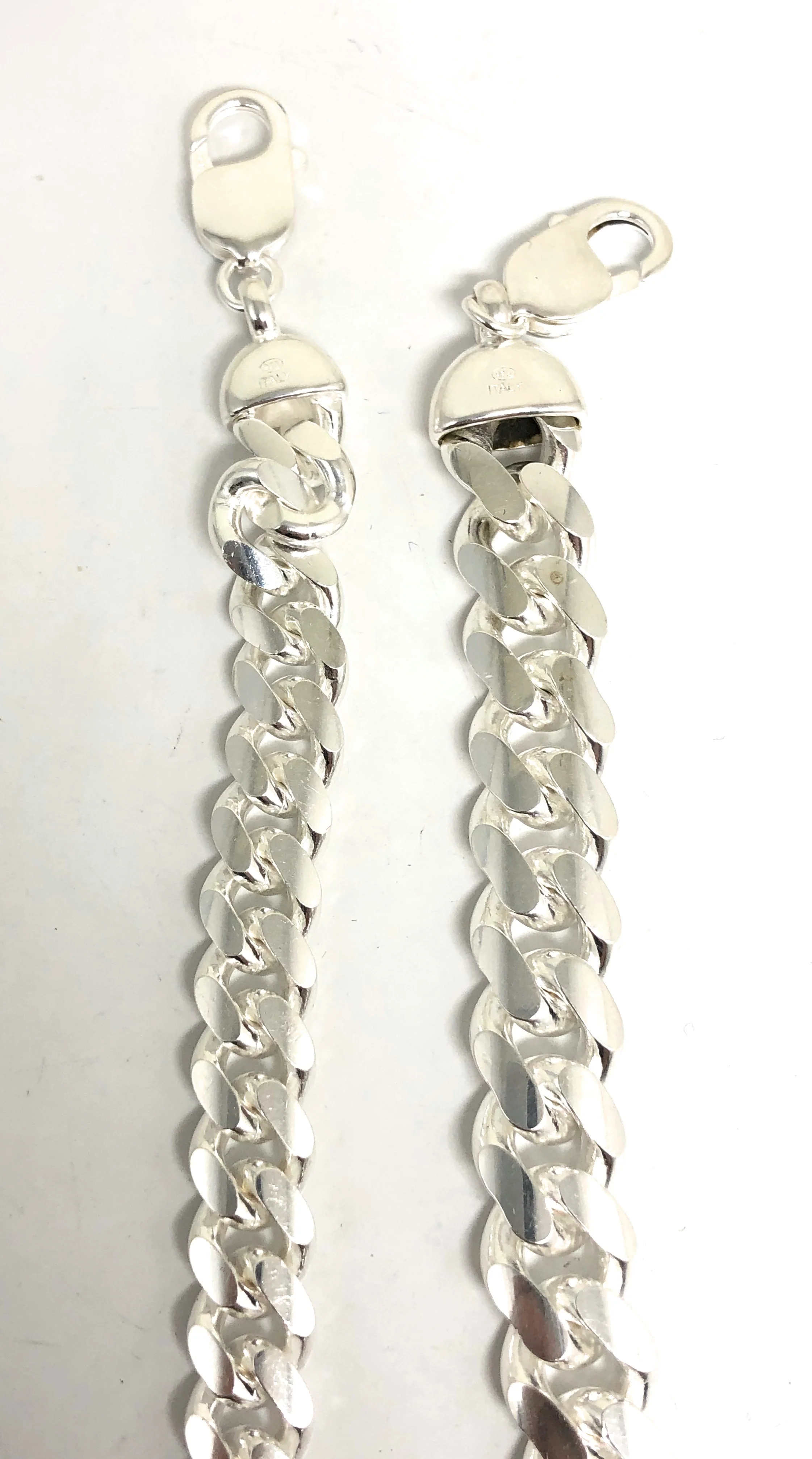 .925 Silver Classic Miami Cuban Link 7-9 inch Braccelet 10-12mm - Image 4