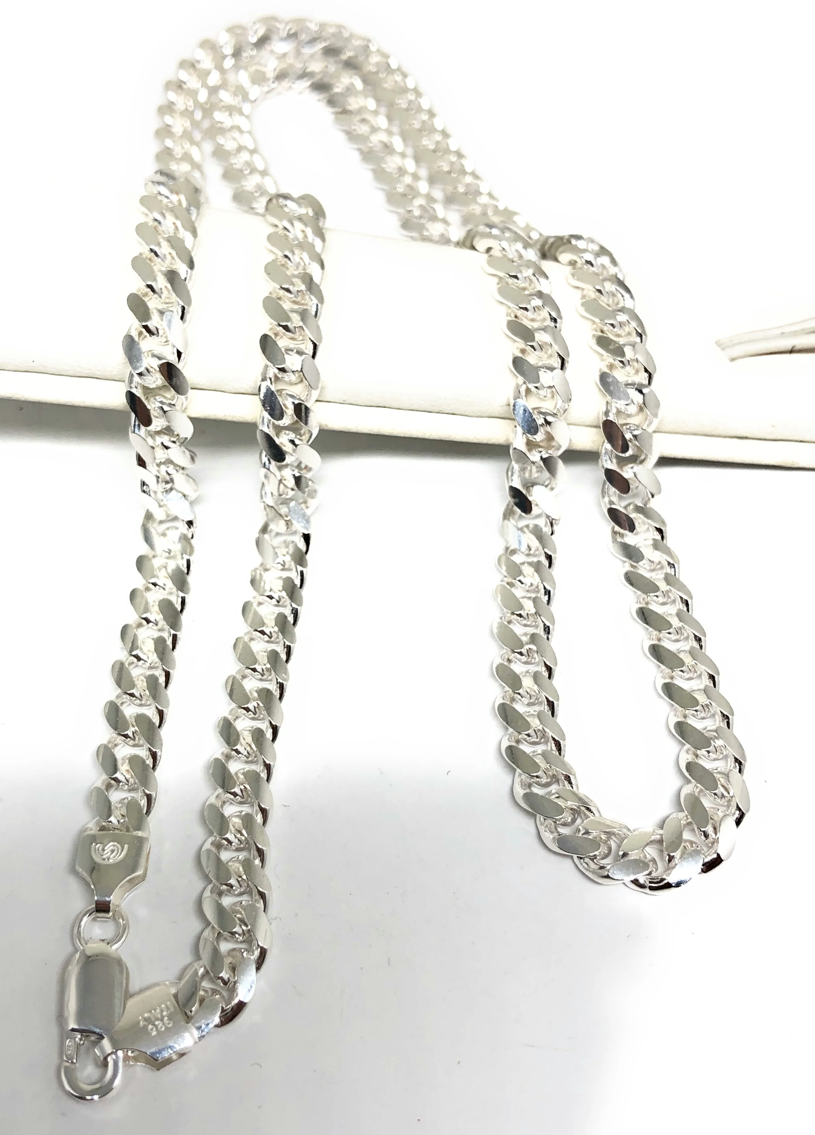 .925 Silver Classic Miami Cuban Link Chain 24,26,30 inch 6.3mm - Image 2