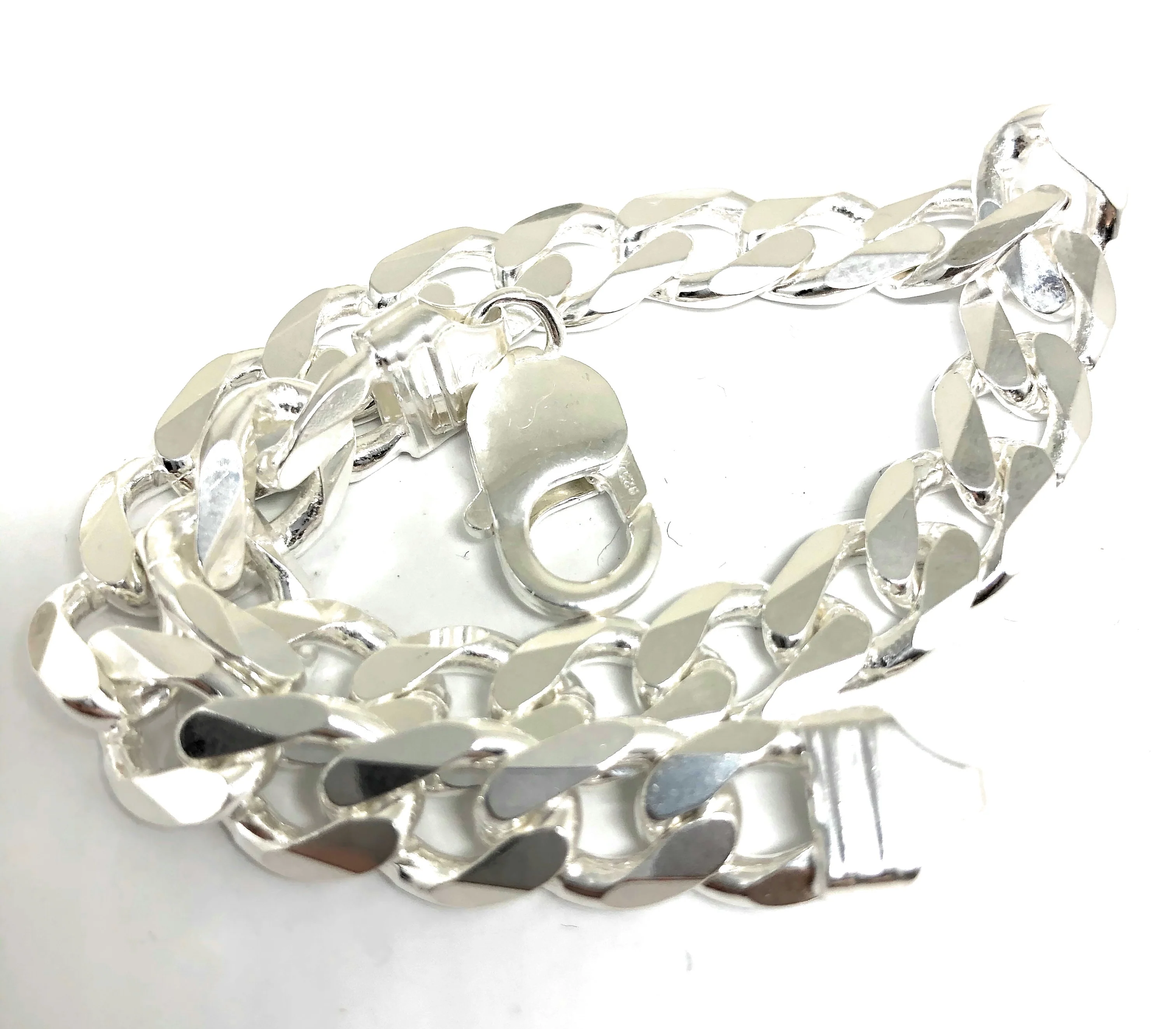 .925 Silver Cuban Link 8-9 inch 9mm width Braccelet - Image 3