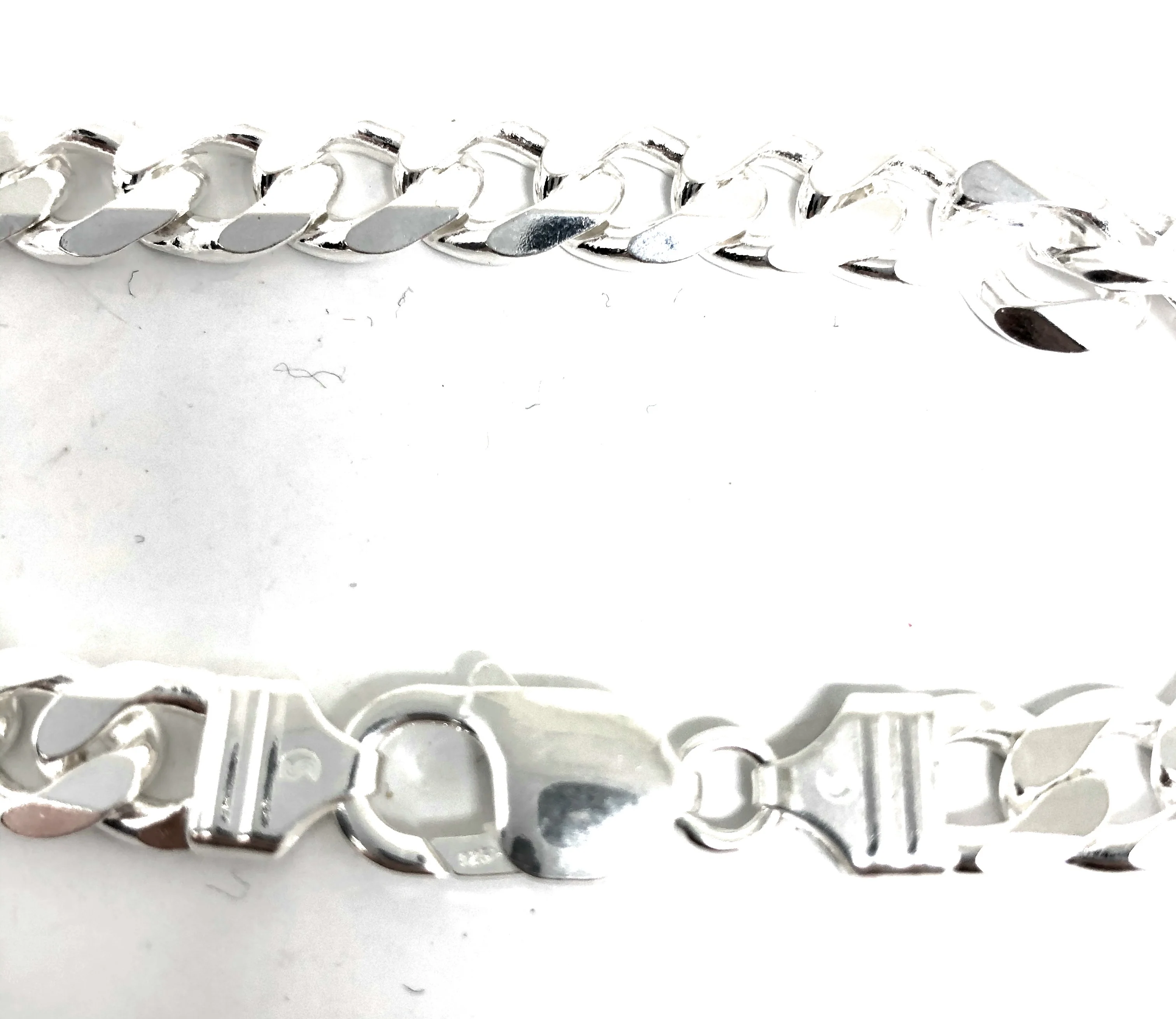 .925 Silver Cuban Link 8-9 inch 9mm width Braccelet - Image 4