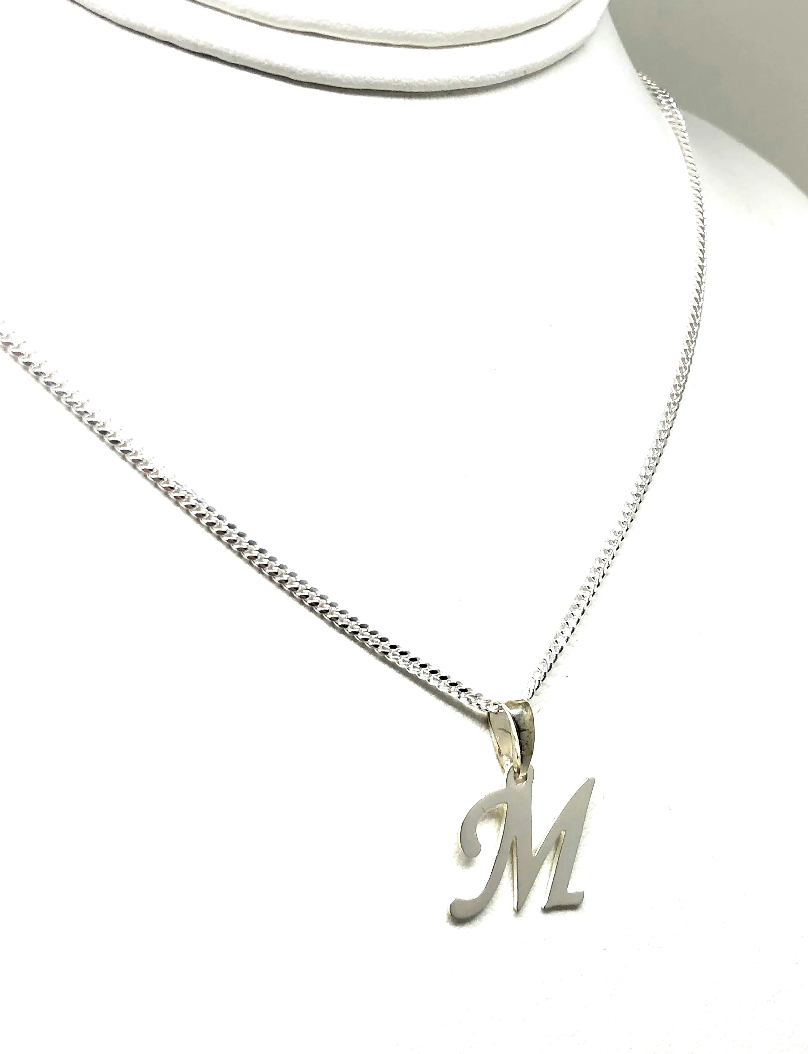 .925 Silver Custom Cursive Initial Pendant Necklace with Chain Options - Image 6