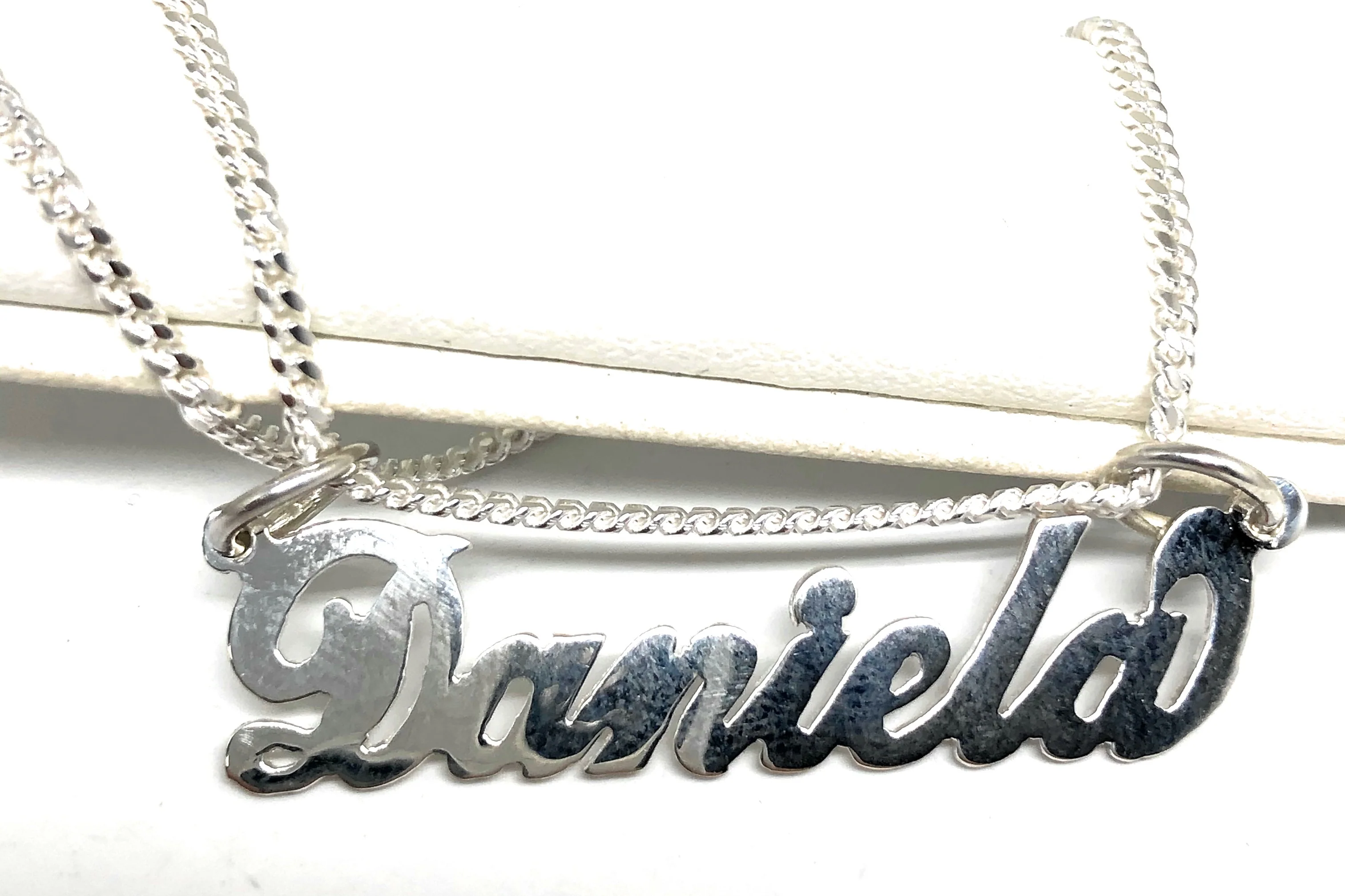 .925 Silver Custom Nameplate Pendant Necklace with Chain Options - Image 7