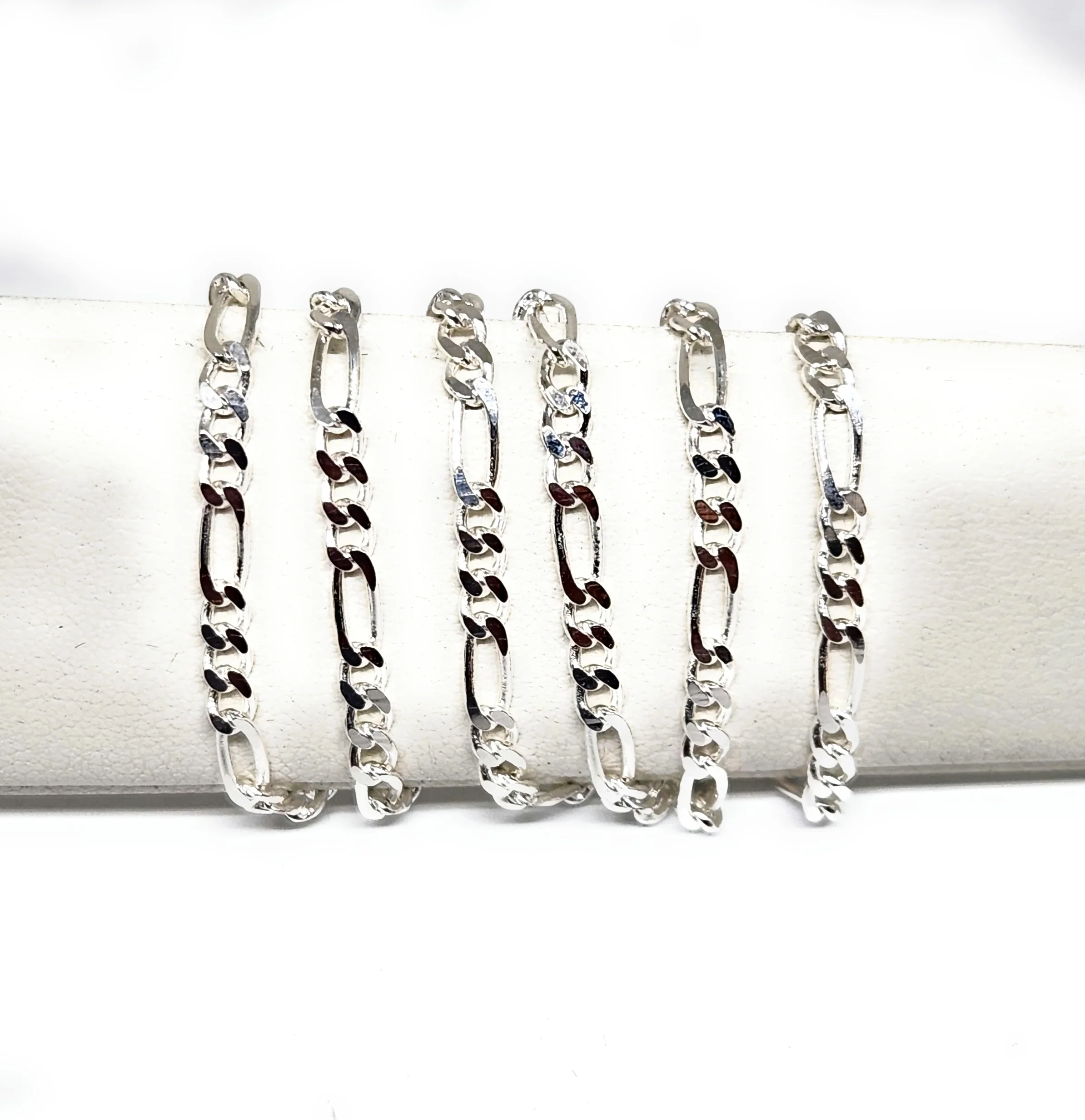 .925 Silver Figaro Chain 18-24 inch 3mm - Image 3