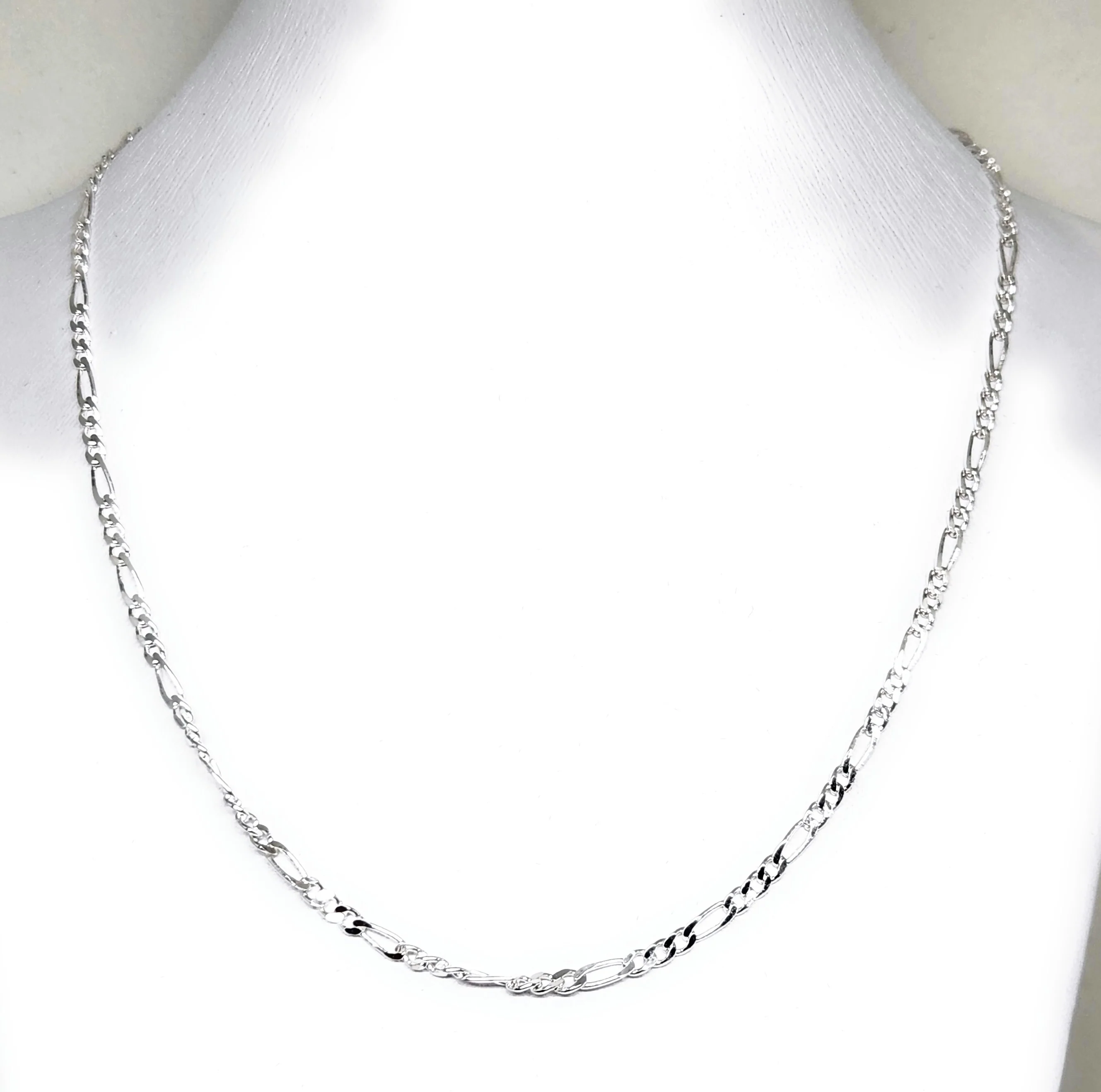 .925 Silver Figaro Chain 18-24 inch 3mm - Image 4