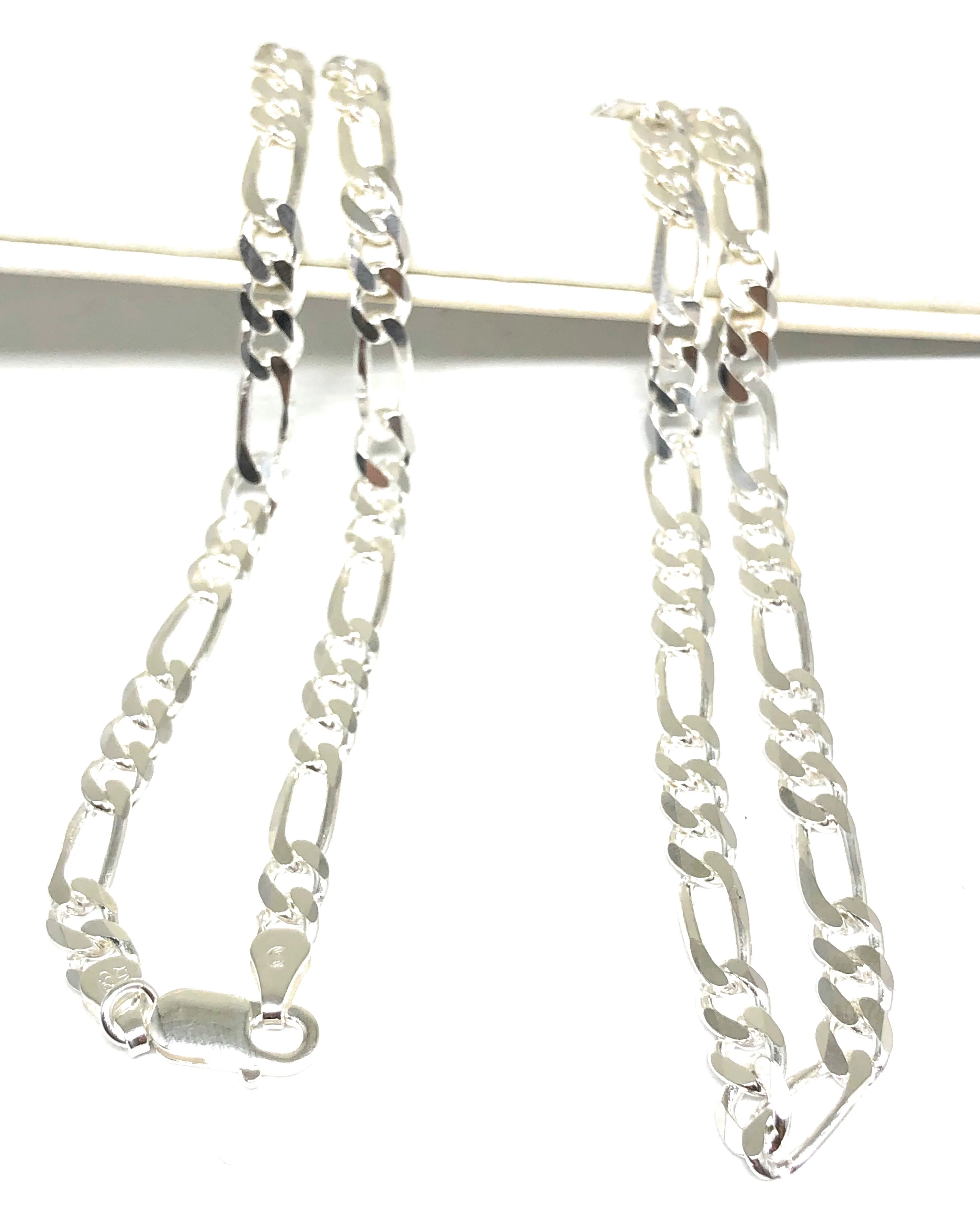 .925 Silver Figaro Chain 18-26 inch 5.5mm - Image 3