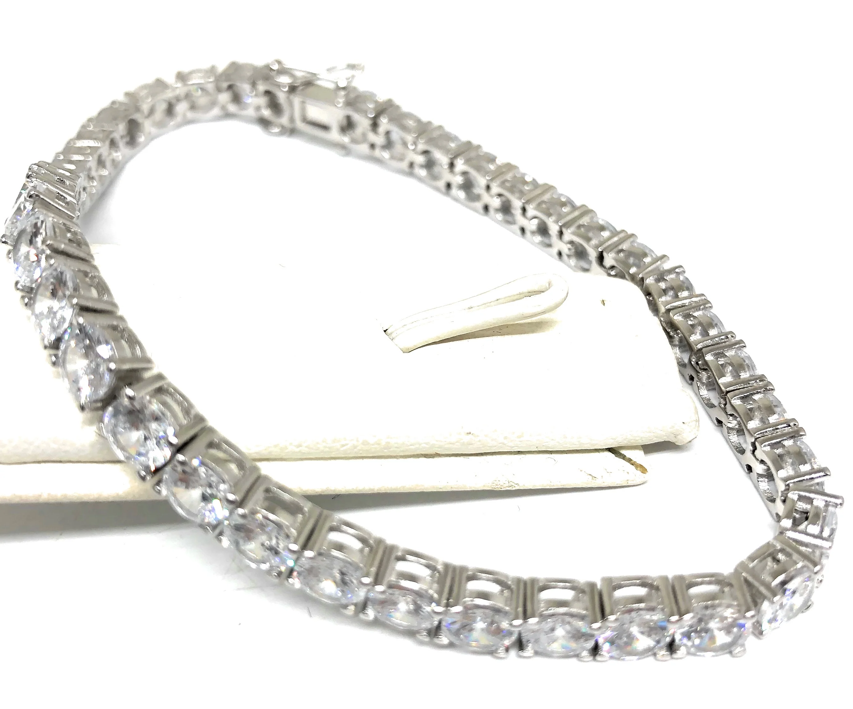 .925 Silver Icced Out CZ Tennis Braccelet 8 inch 5mm width - Image 3
