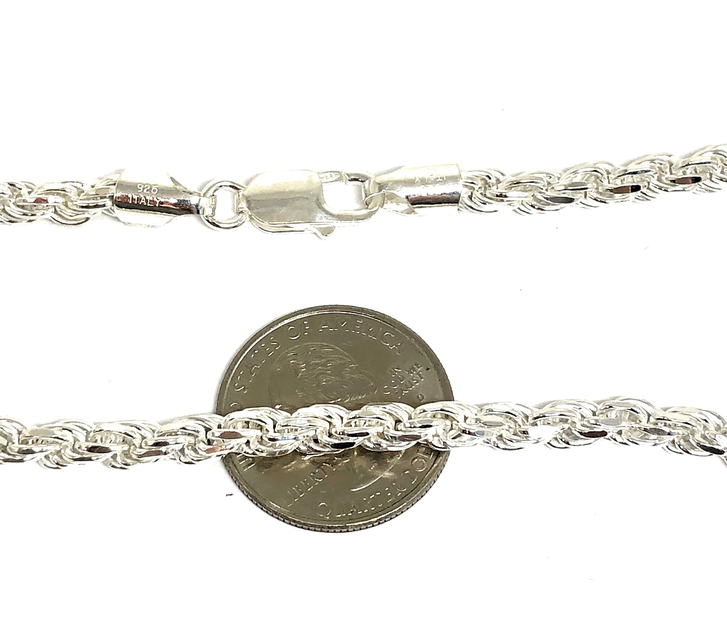 .925 Silver Rope Chain 24-26 inch 5mm Width - Image 3