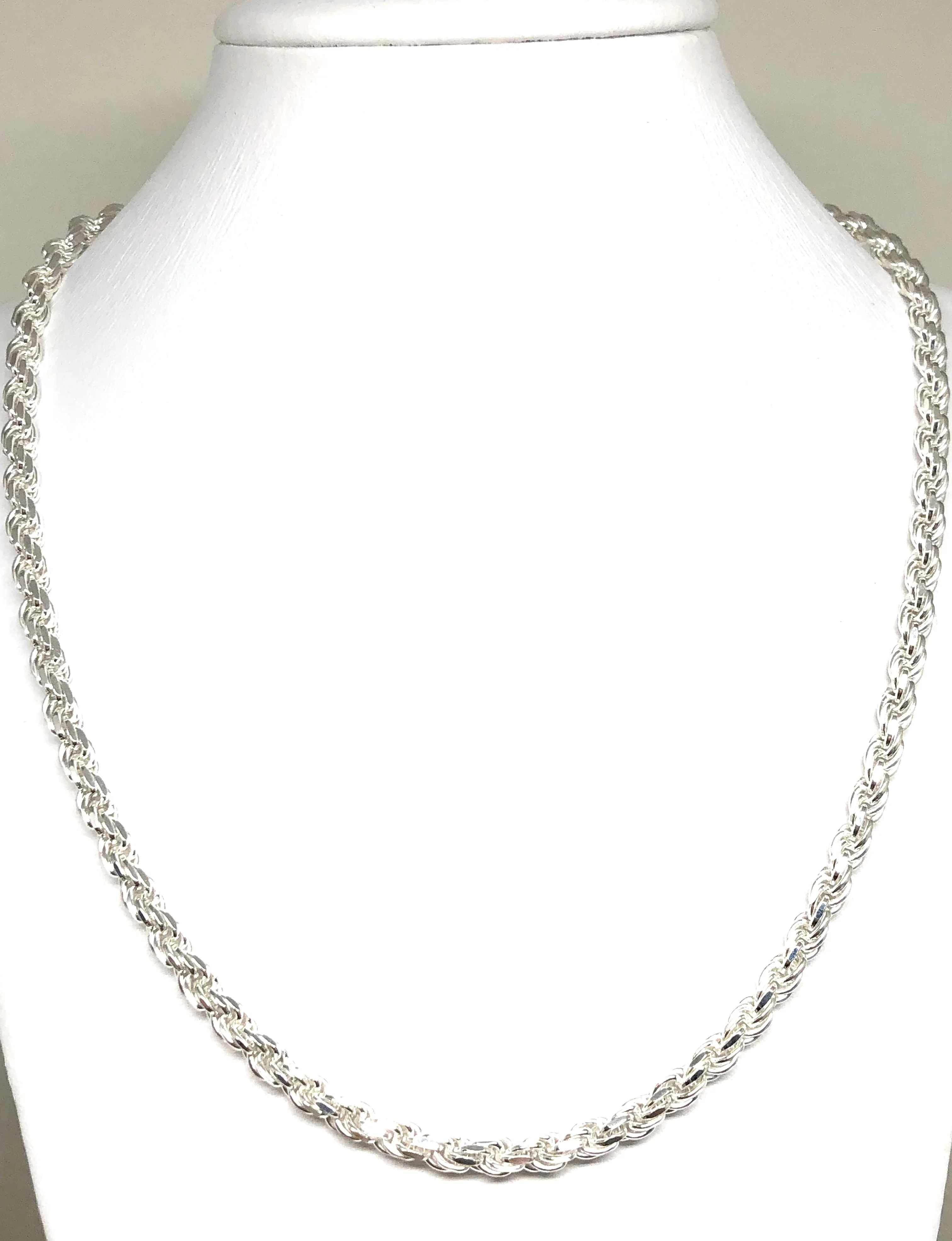 .925 Silver Rope Chain 24-26 inch 5mm Width - Image 4