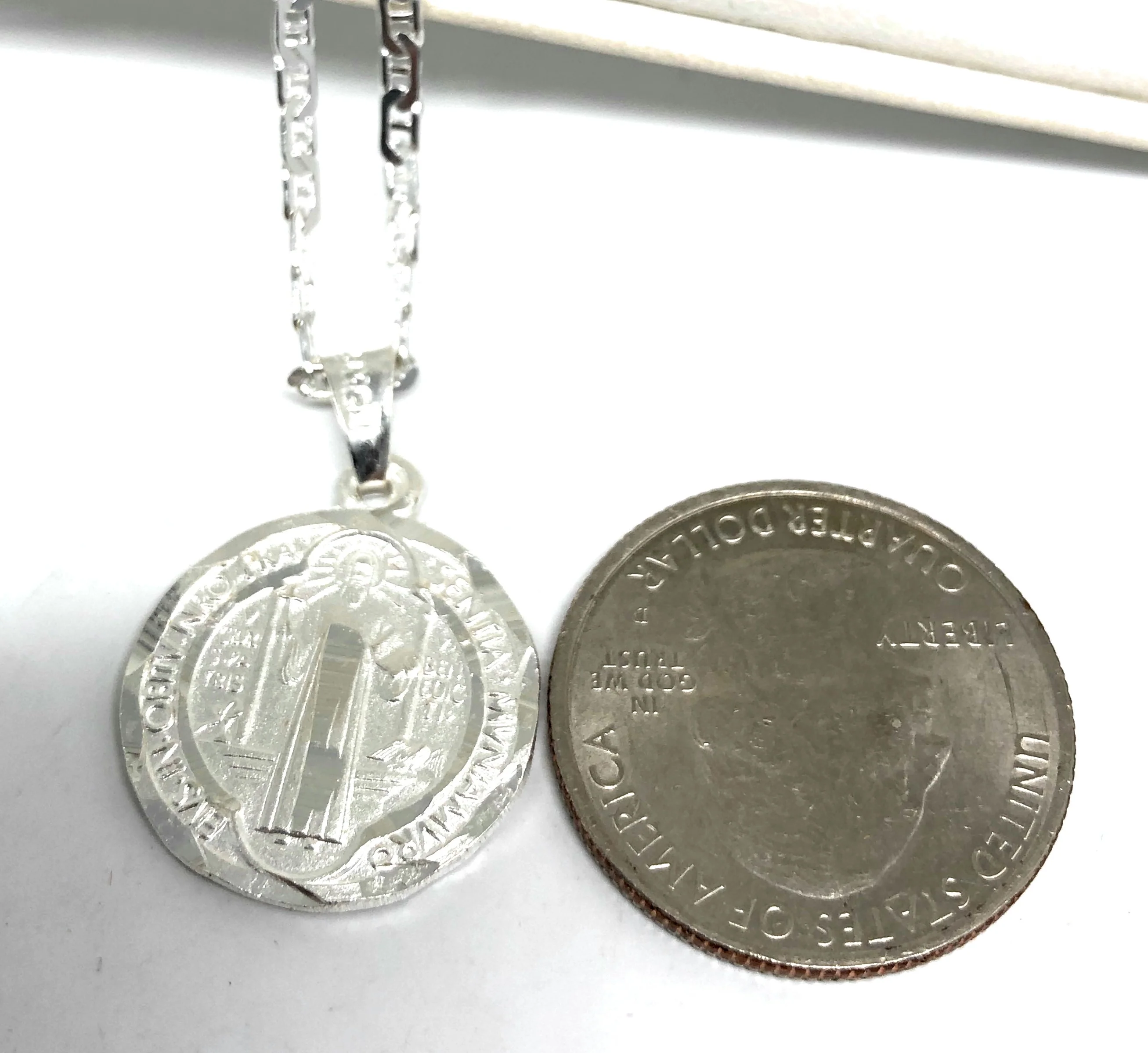 .925 Silver Saan Bennito Saaint Benedict Pendant Necklace with Chain Options - Image 3