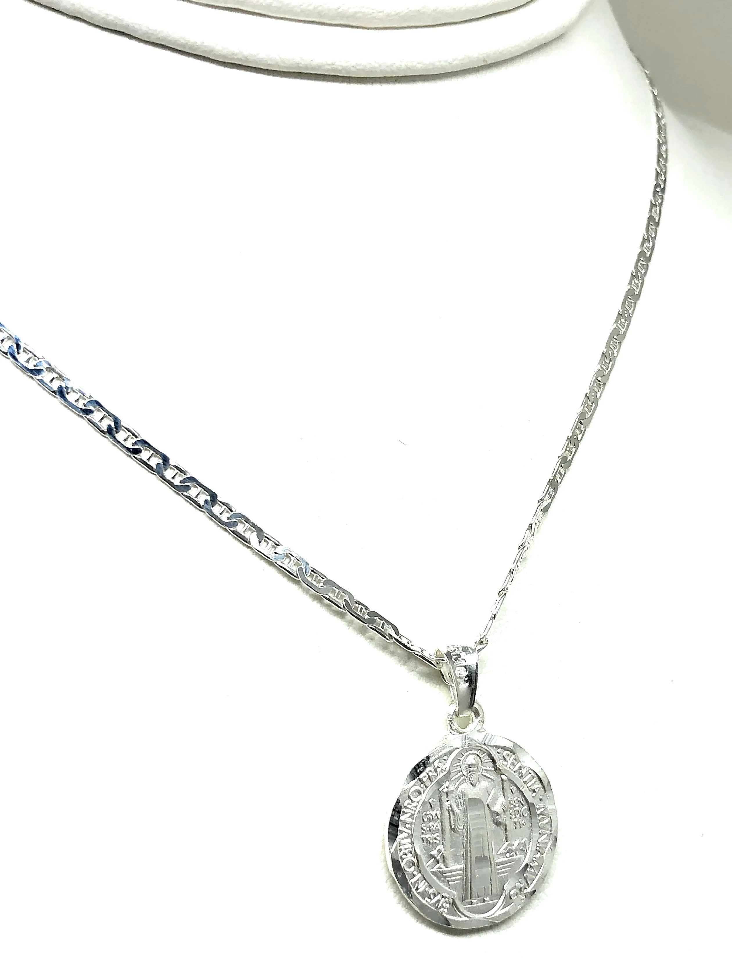 .925 Silver Saan Bennito Saaint Benedict Pendant Necklace with Chain Options - Image 5