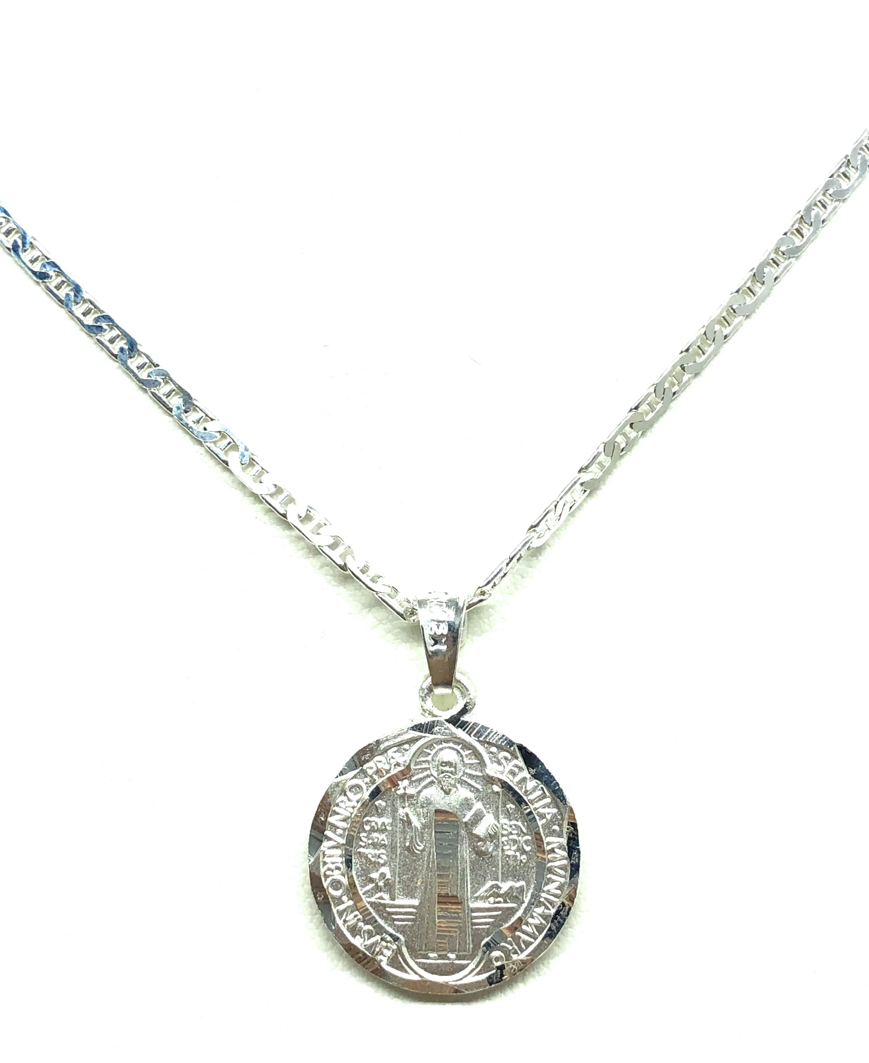 .925 Silver Saan Bennito Saaint Benedict Pendant Necklace with Chain Options - Image 7