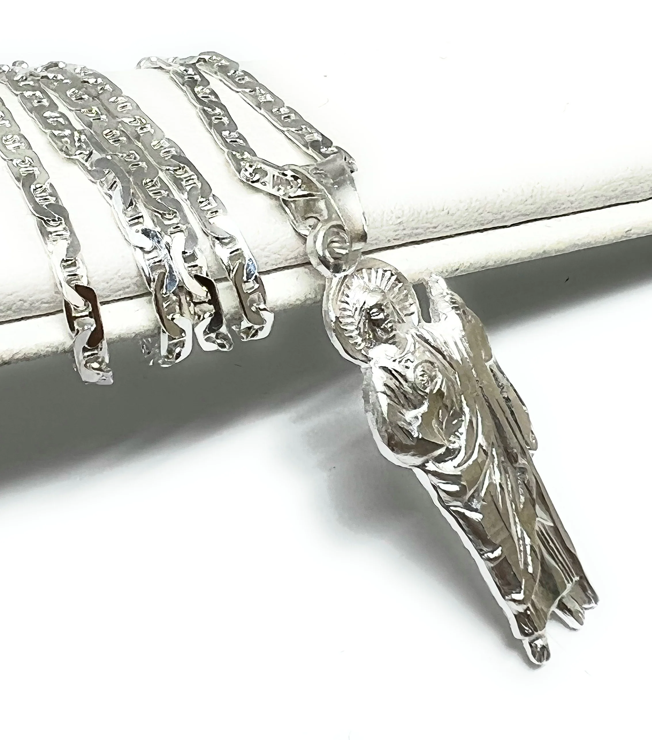 .925 Silver Saan Judas Pendant Necklace with Chain Options (SM) - Image 4