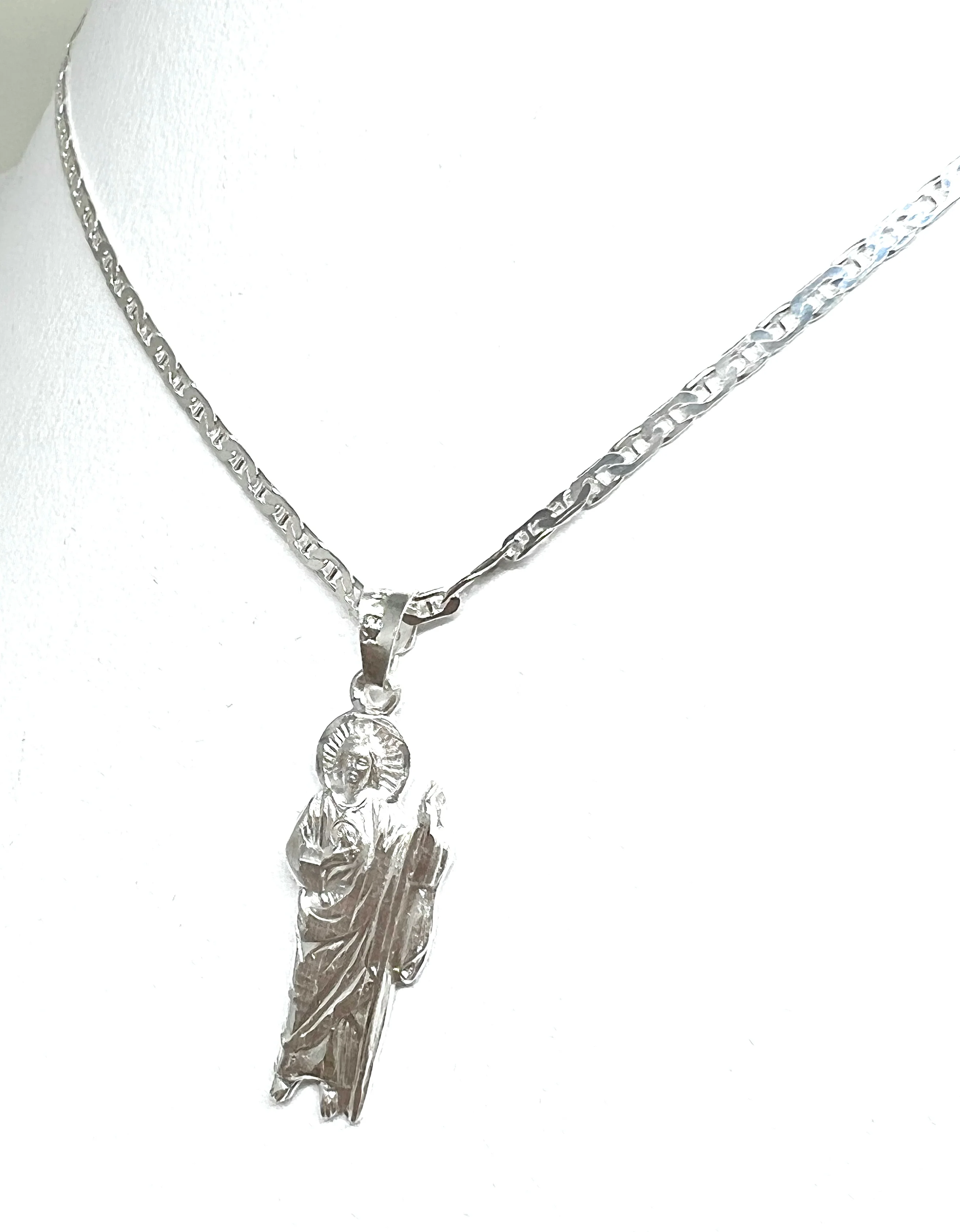 .925 Silver Saan Judas Pendant Necklace with Chain Options (SM) - Image 5