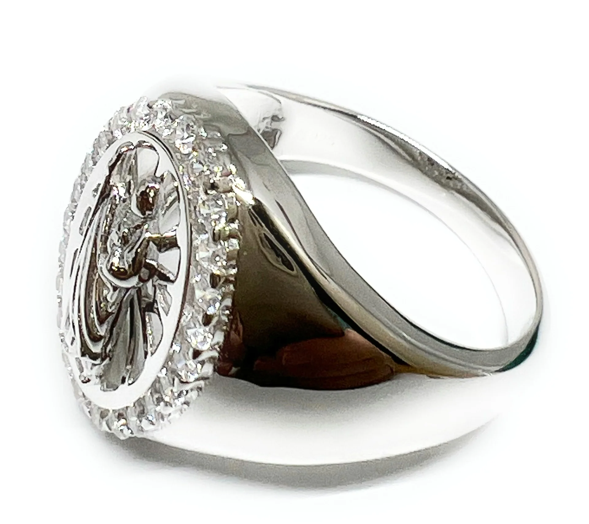 .925 Silver Saan Judas Saaint Jude CZ Ring - Image 2