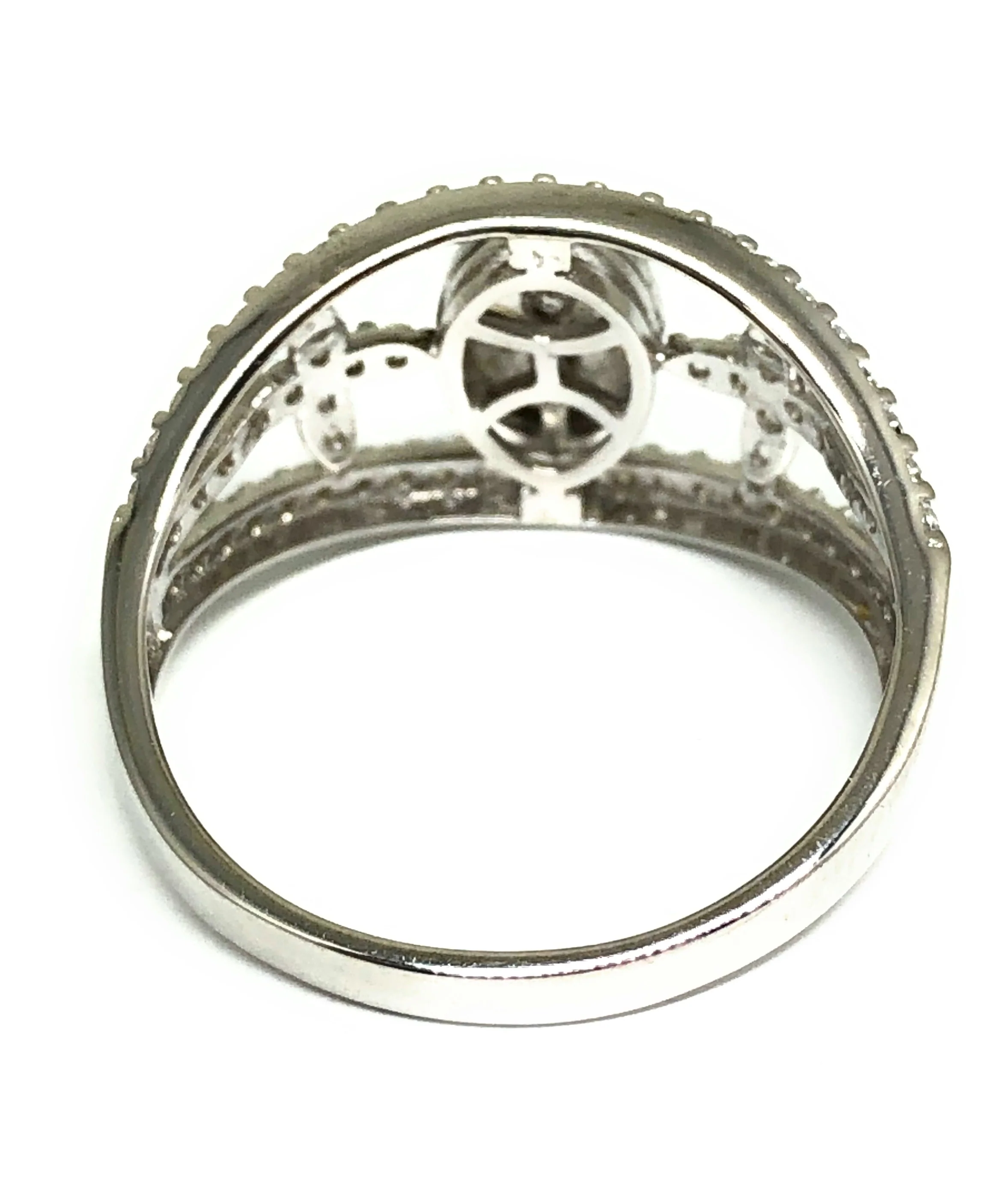 .925 Silver Viirgin Mary Virrgen Guadalupe Cubic Zirconia Cross Ring - Image 3
