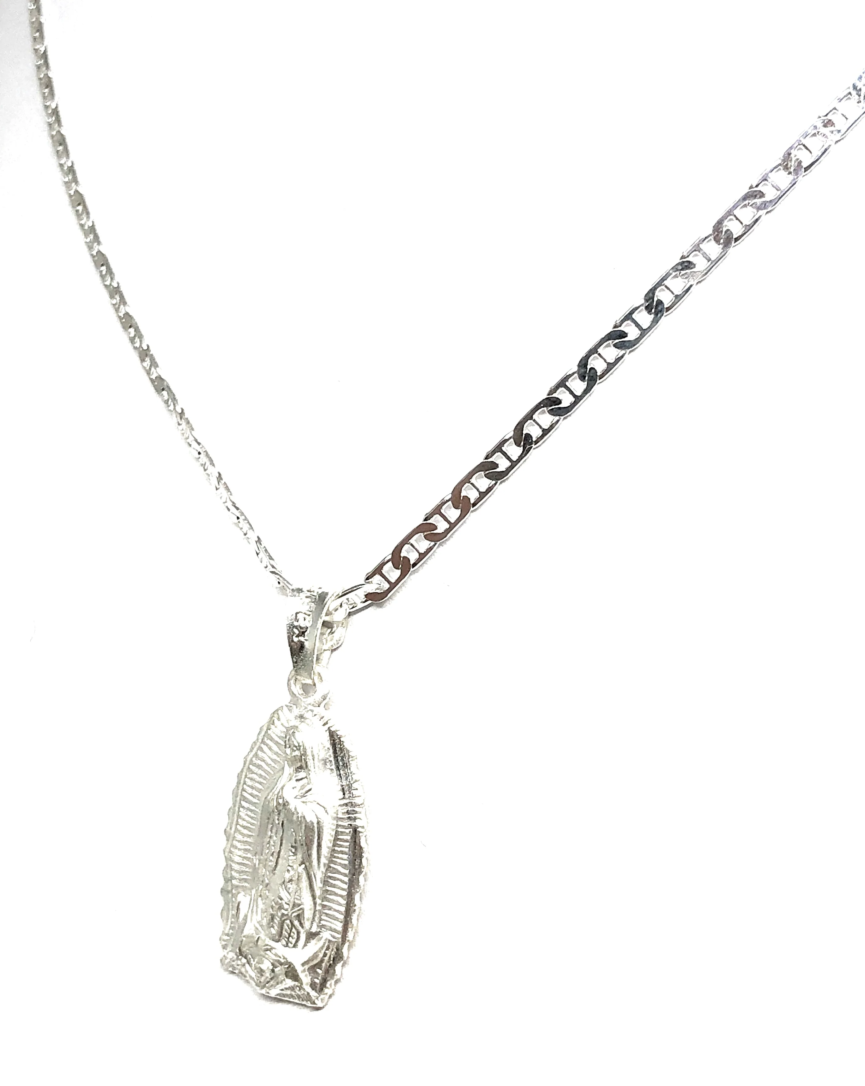 .925 Silver Virrgin Marry Classic Pendant Necklace with Chain Options - Image 6