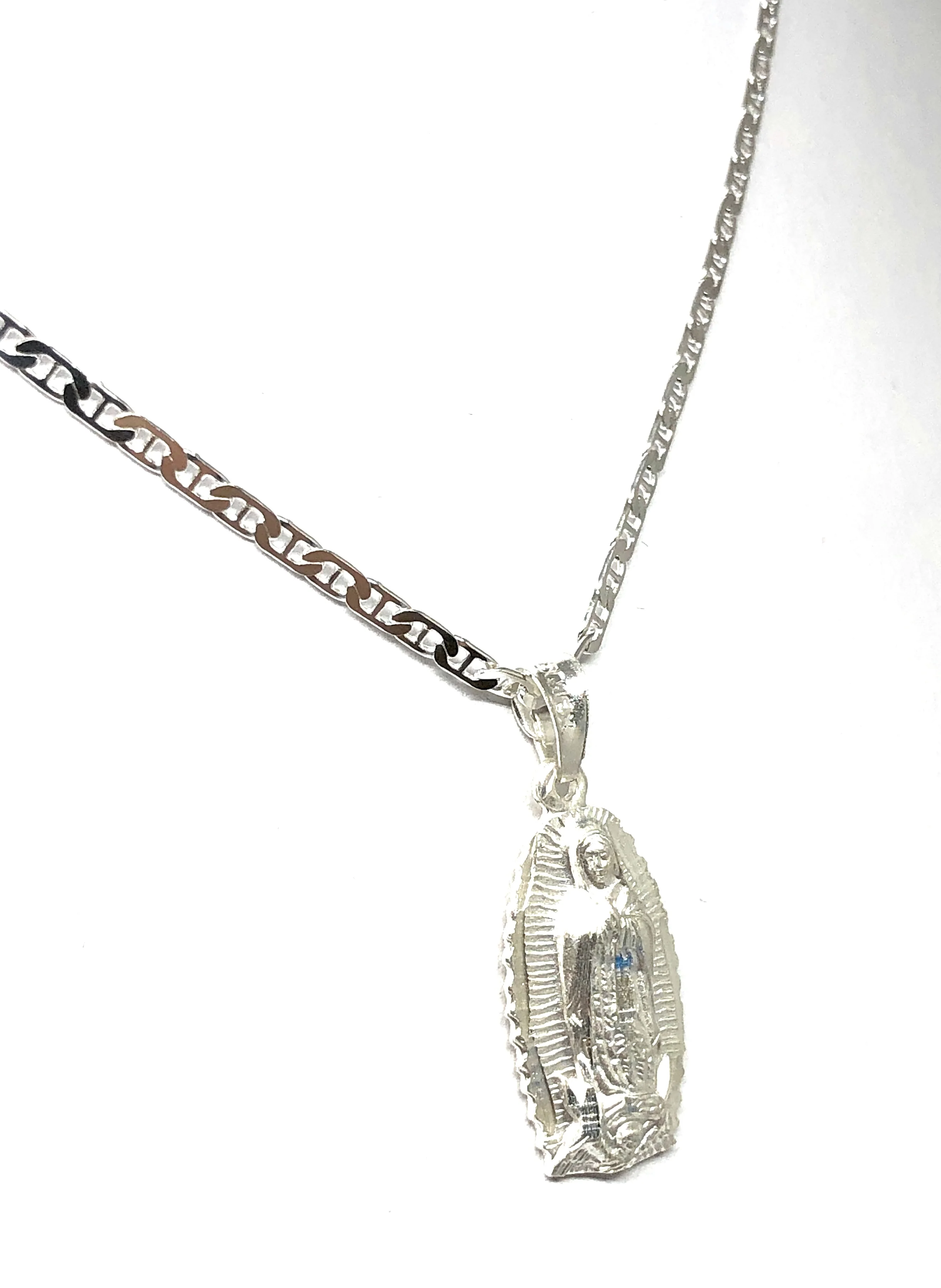 .925 Silver Virrgin Marry Classic Pendant Necklace with Chain Options - Image 7
