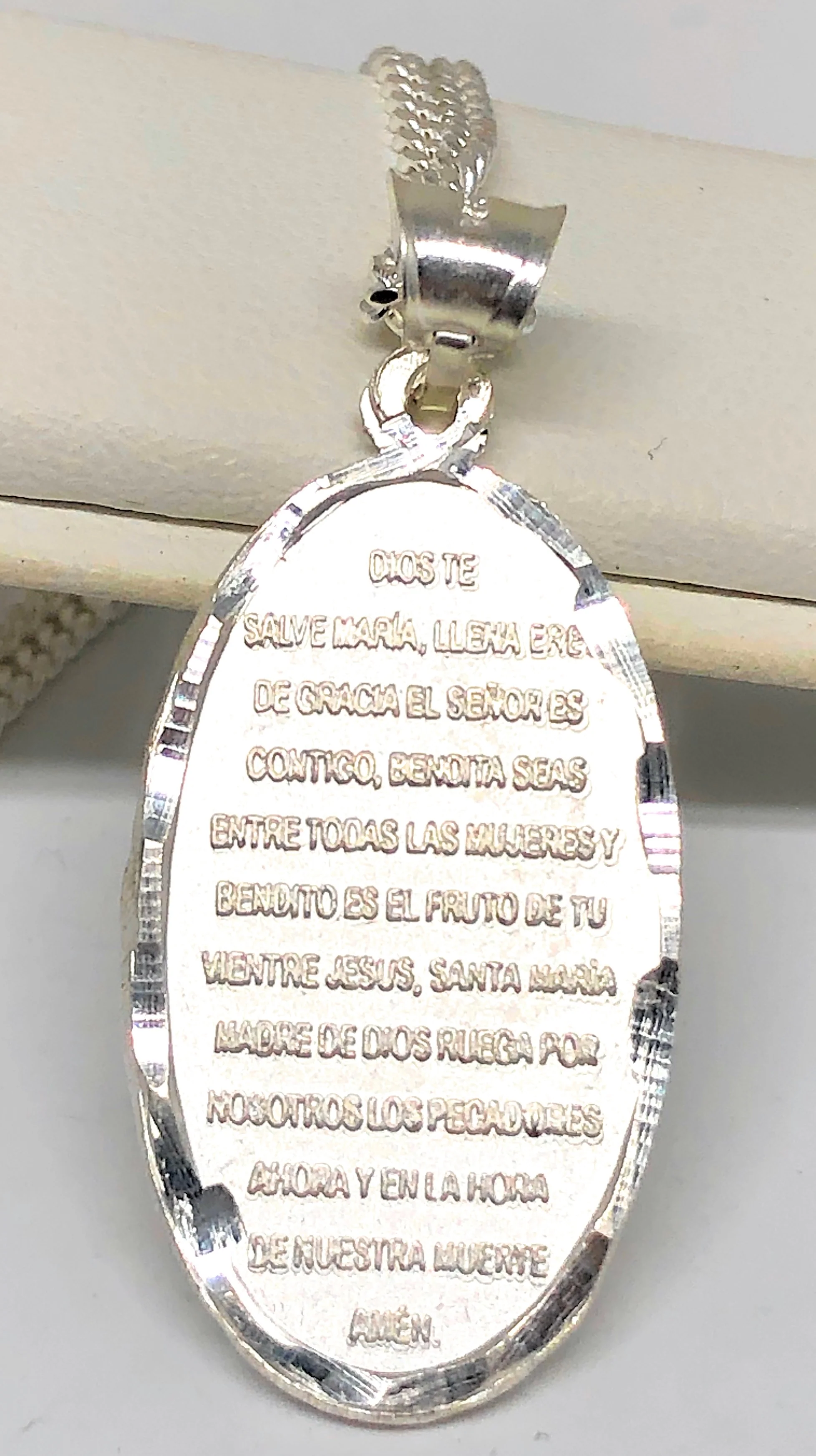 .925 Silver Virrgin Marry Pendant Necklace with Chain Options - Image 4