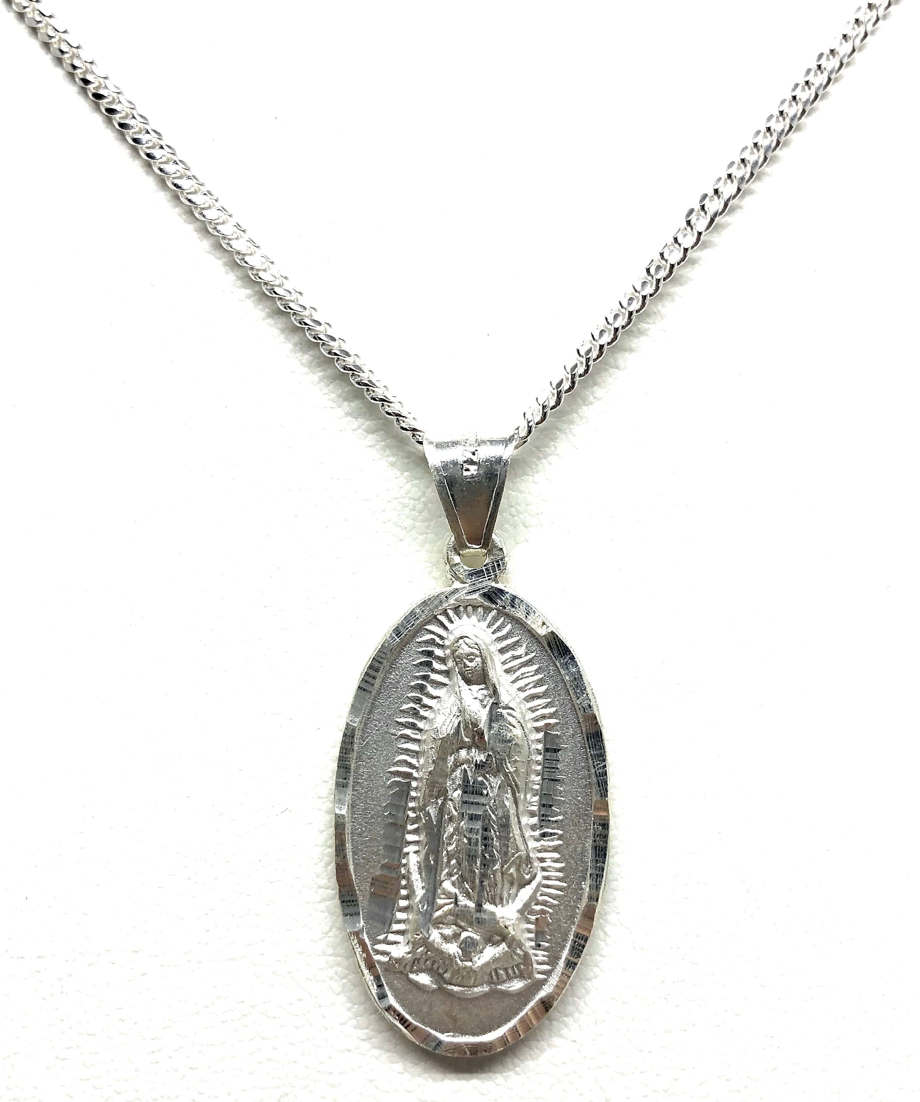 .925 Silver Virrgin Marry Pendant Necklace with Chain Options - Image 5