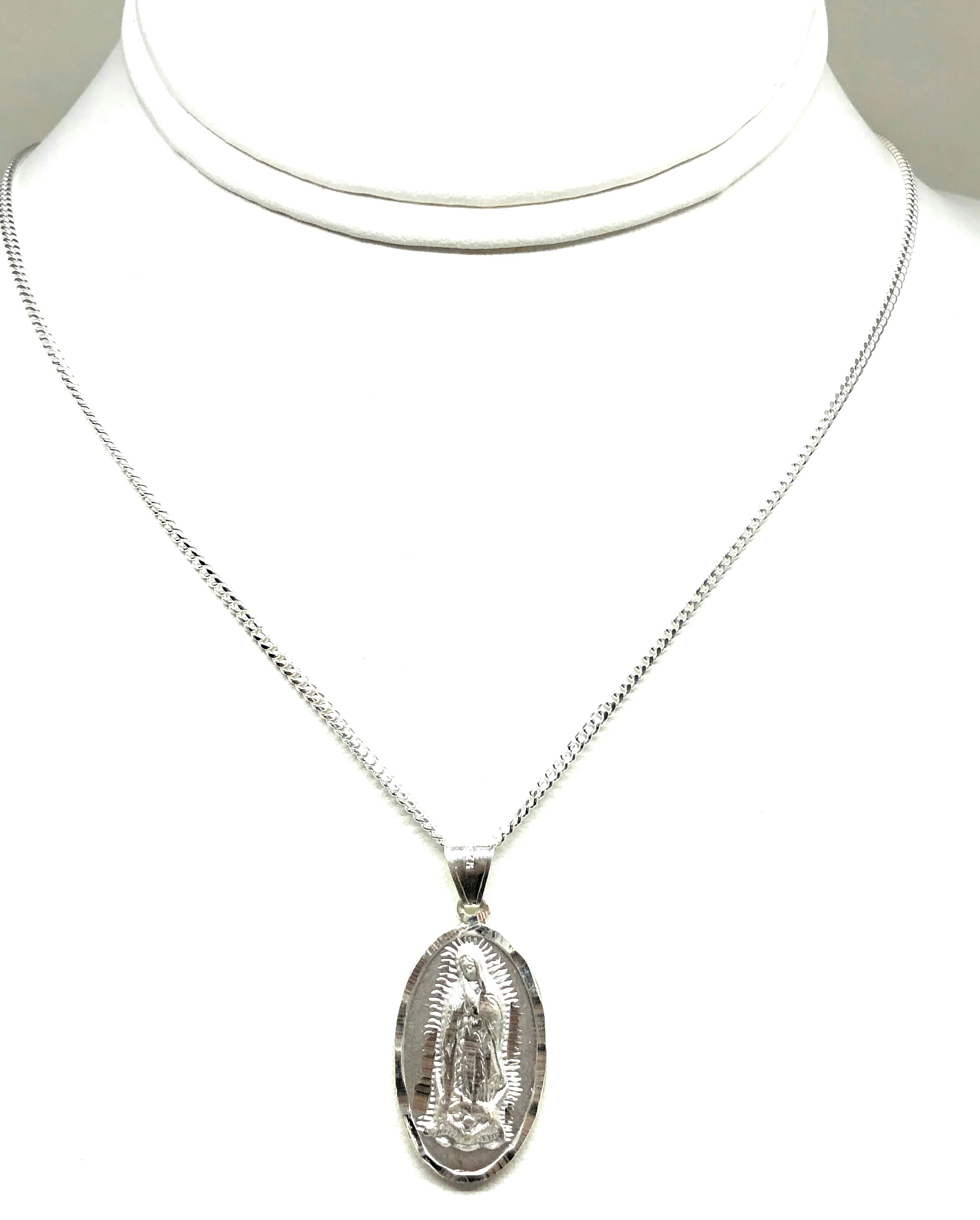 .925 Silver Virrgin Marry Pendant Necklace with Chain Options - Image 6
