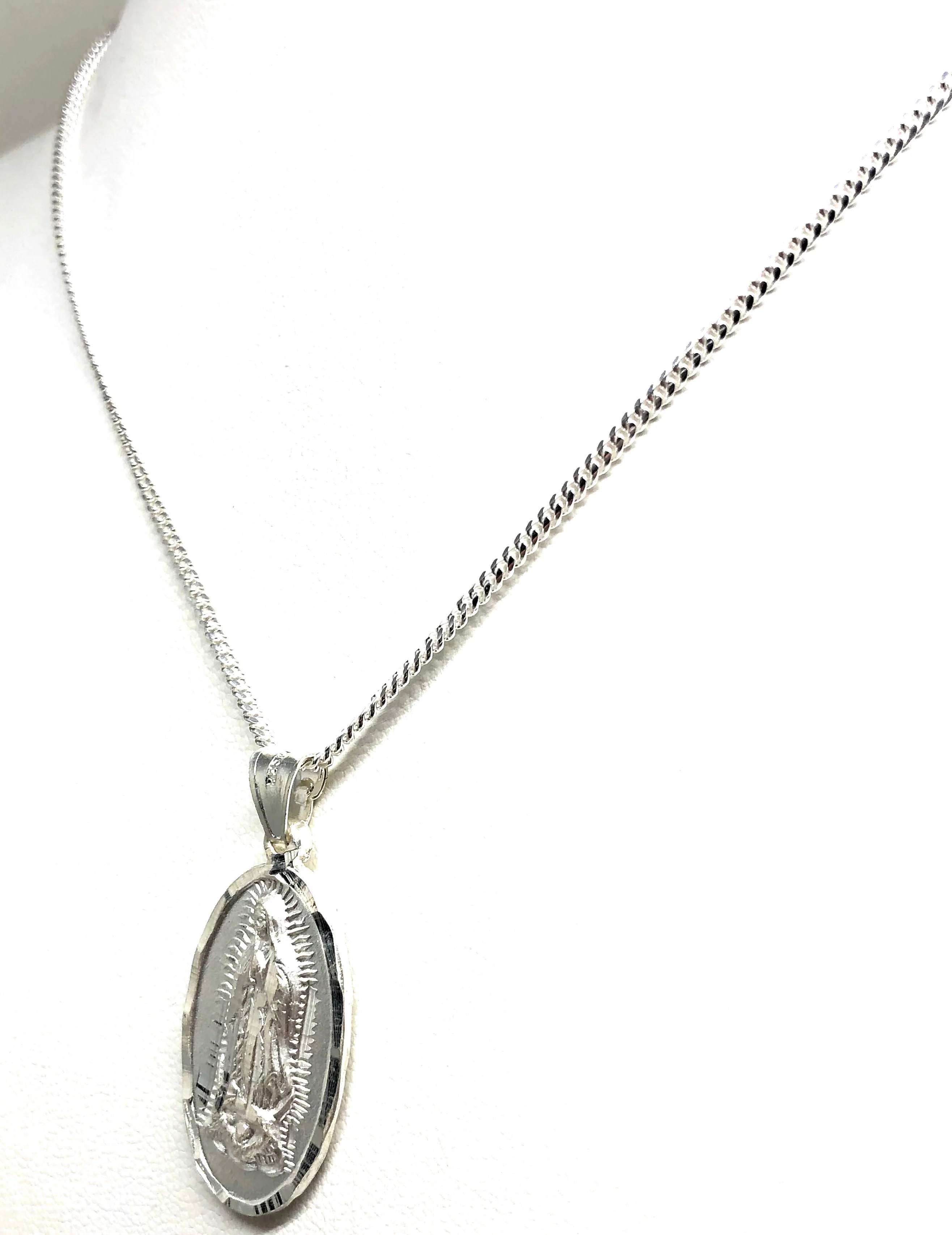 .925 Silver Virrgin Marry Pendant Necklace with Chain Options - Image 8