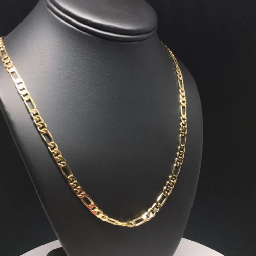 Gold Plated 18, 24-26 inch Figaro Chain 3-5mm - Image 4