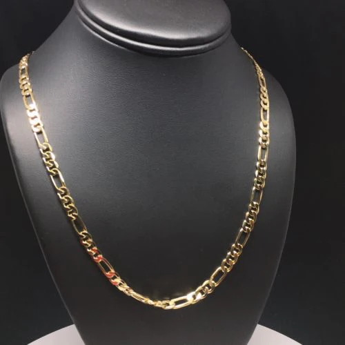 Gold Plated 18, 24-26 inch Figaro Chain 3-5mm - Image 5