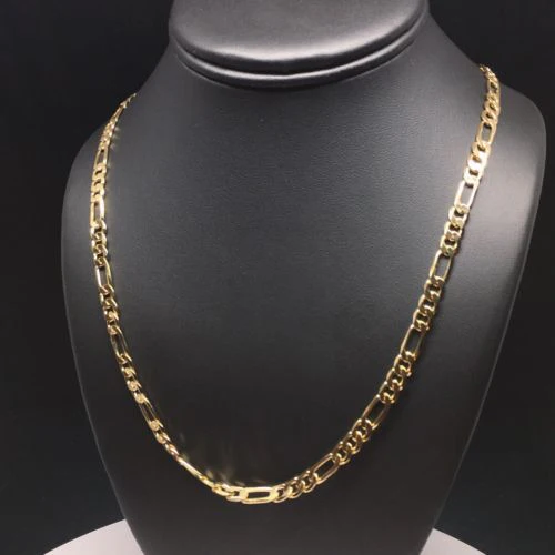 Gold Plated 18, 24-26 inch Figaro Chain 3-5mm - Image 7