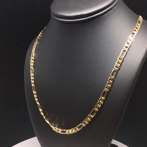 Gold Plated 18, 24-26 inch Figaro Chain 3-5mm - Image 8