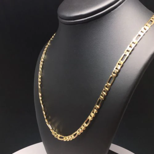 Gold Plated 18, 24-26 inch Figaro Chain 3-5mm - Image 9