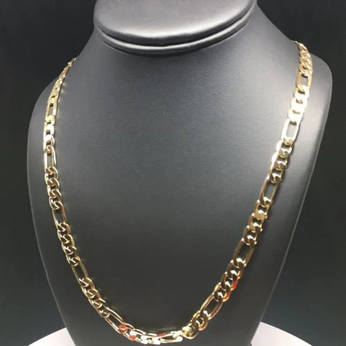 Gold Plated 26" Figaro Chain 7mm / Cadena Figaro 26" Oro Laminado 7mm - Image 9