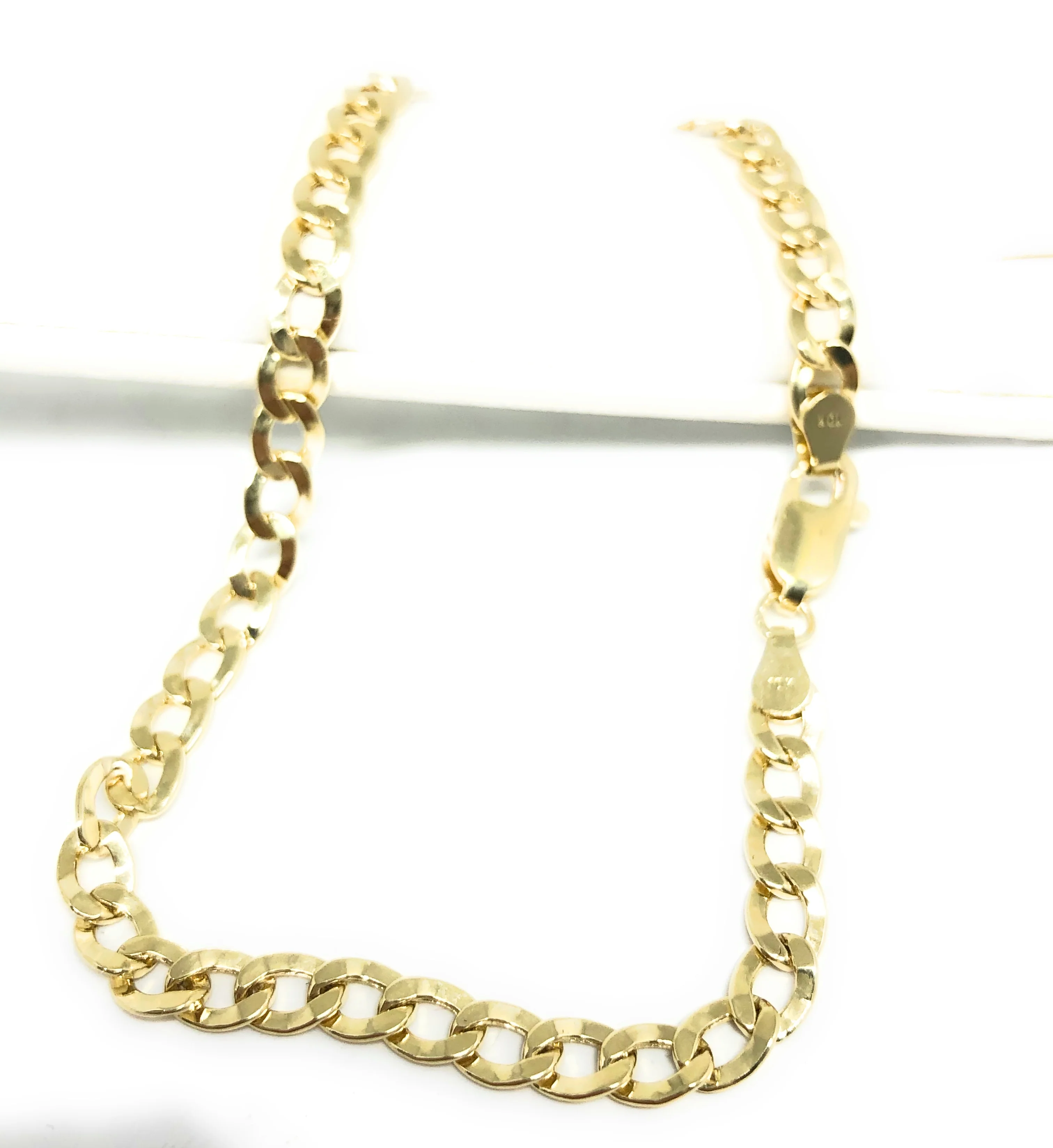 10k Solid Gold Yellow Cuban CURB Link Brracelet 7-8 inch 3.5mm Width - Image 5