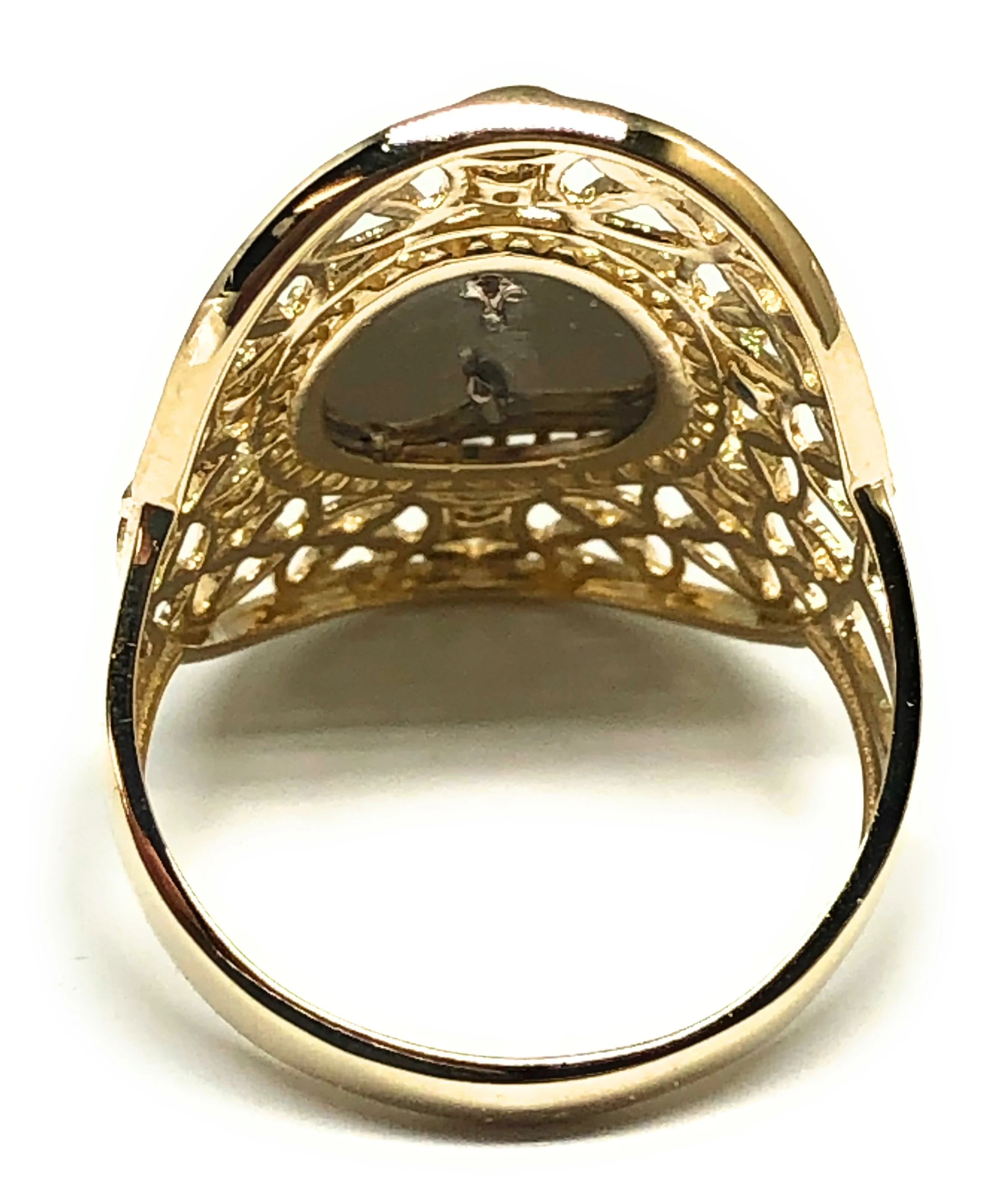 10k Solid Gold Tri-Color Saan Judas Oval Fancy CZ Ring (FC 77) - Image 3