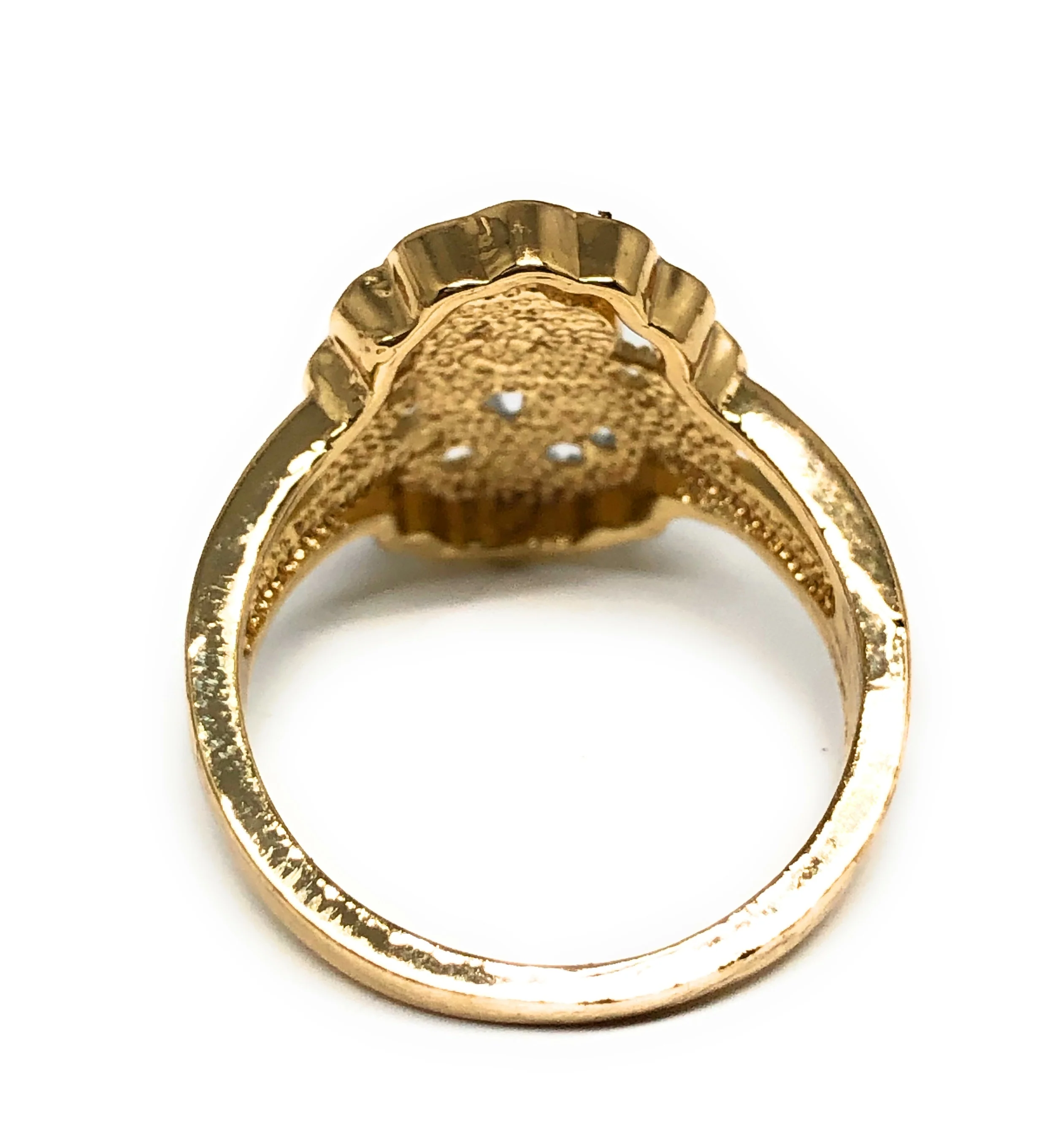Gold Plated Tri-Color Flower Ring Anillo - Image 3