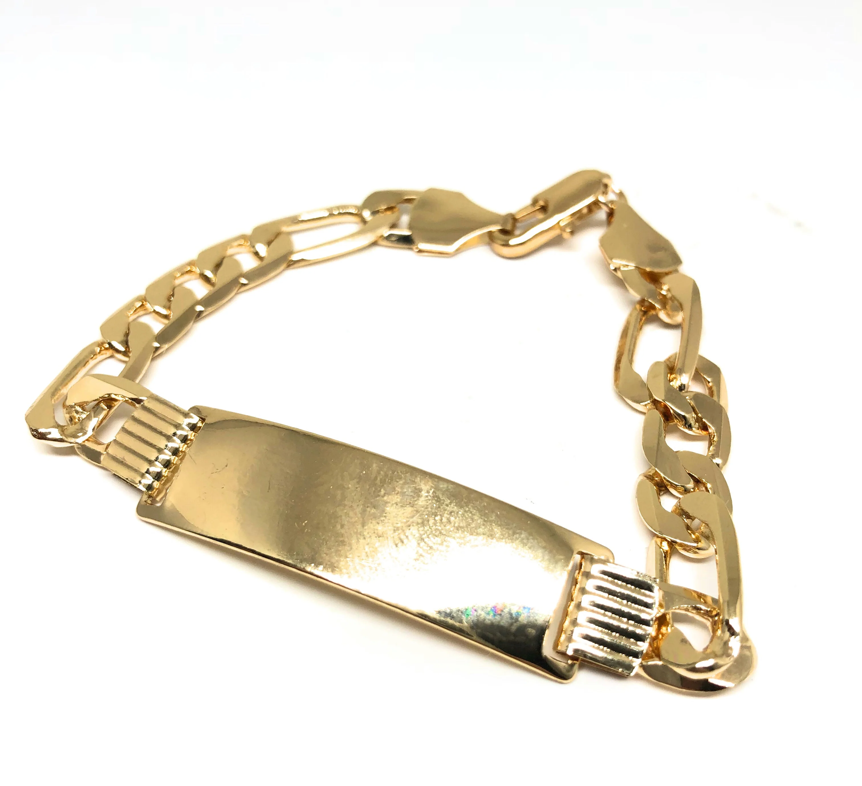 Men’s Gold Plated ID Bracelet 8” 8mm Width Esclava - Image 5