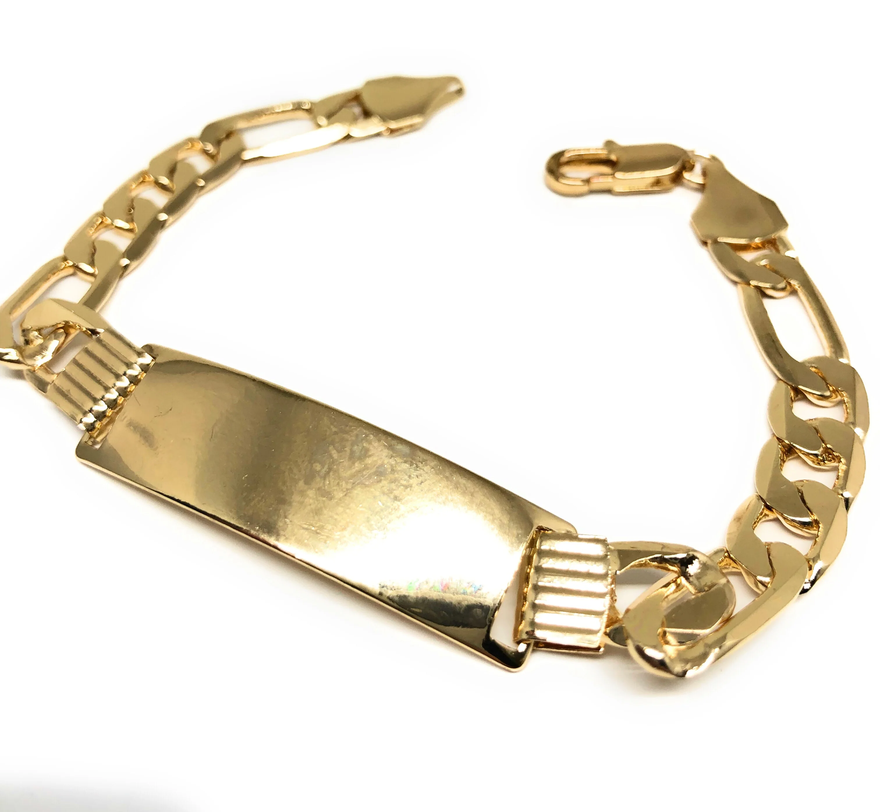 Men’s Gold Plated ID Bracelet 8” 8mm Width Esclava - Image 6