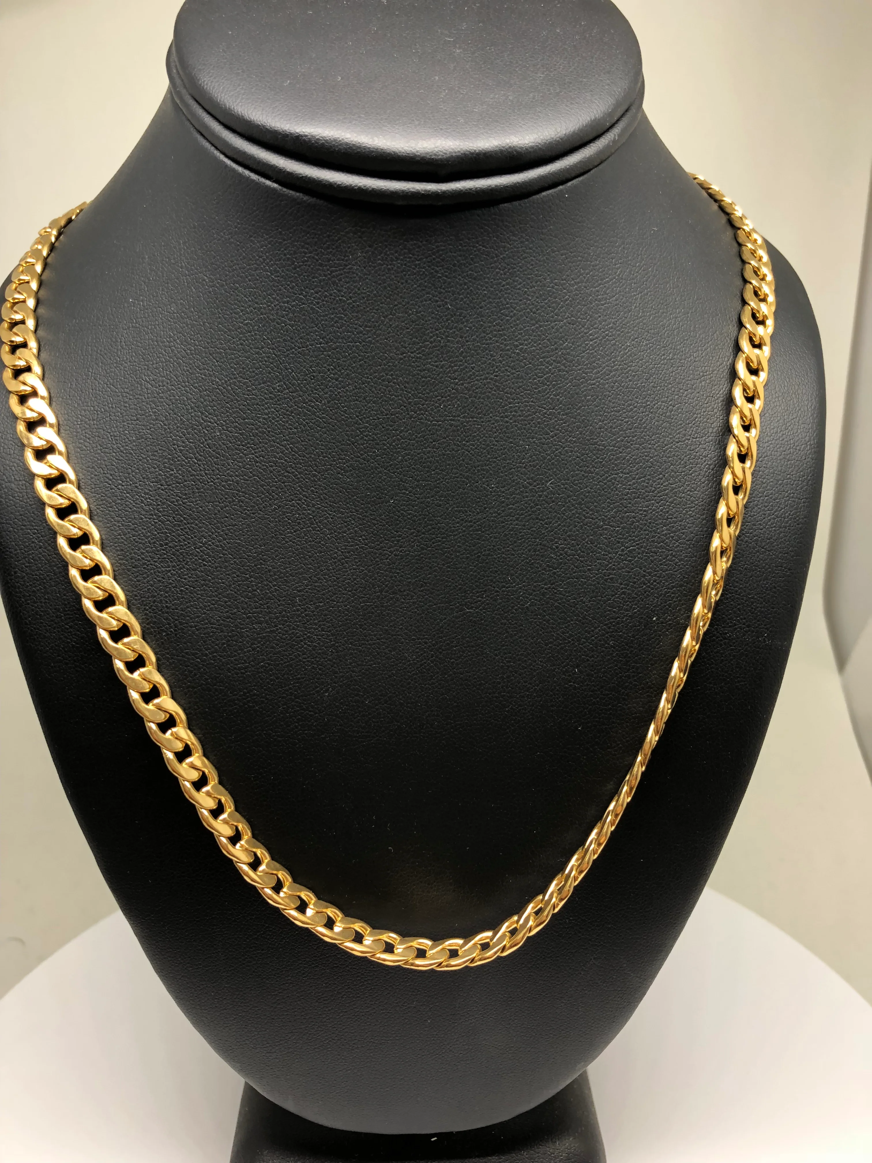 Gold Plated 30" 7mm Cuban Link Chain - Image 4