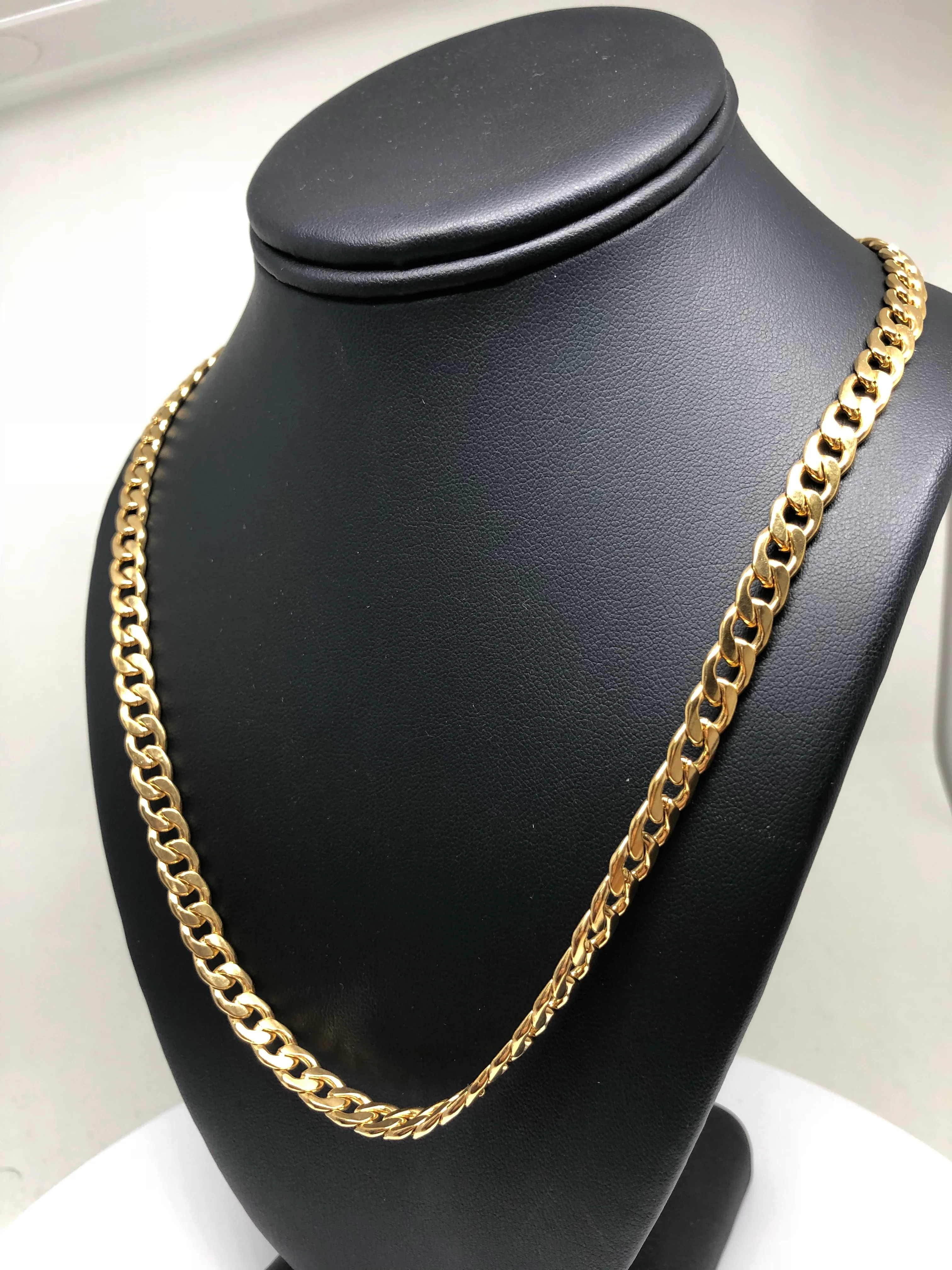 Gold Plated 30" 7mm Cuban Link Chain - Image 5