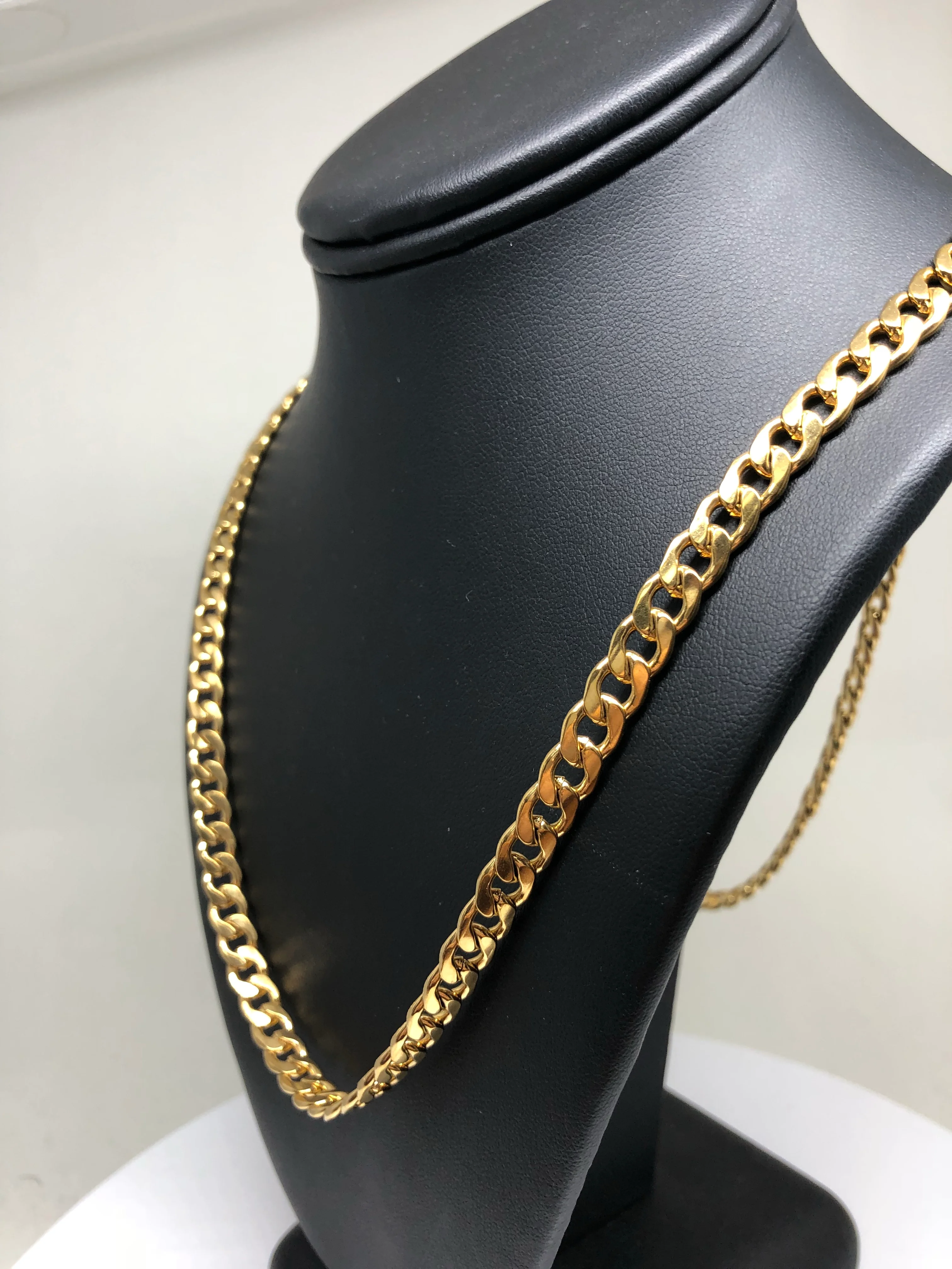 Gold Plated 30" 7mm Cuban Link Chain - Image 6