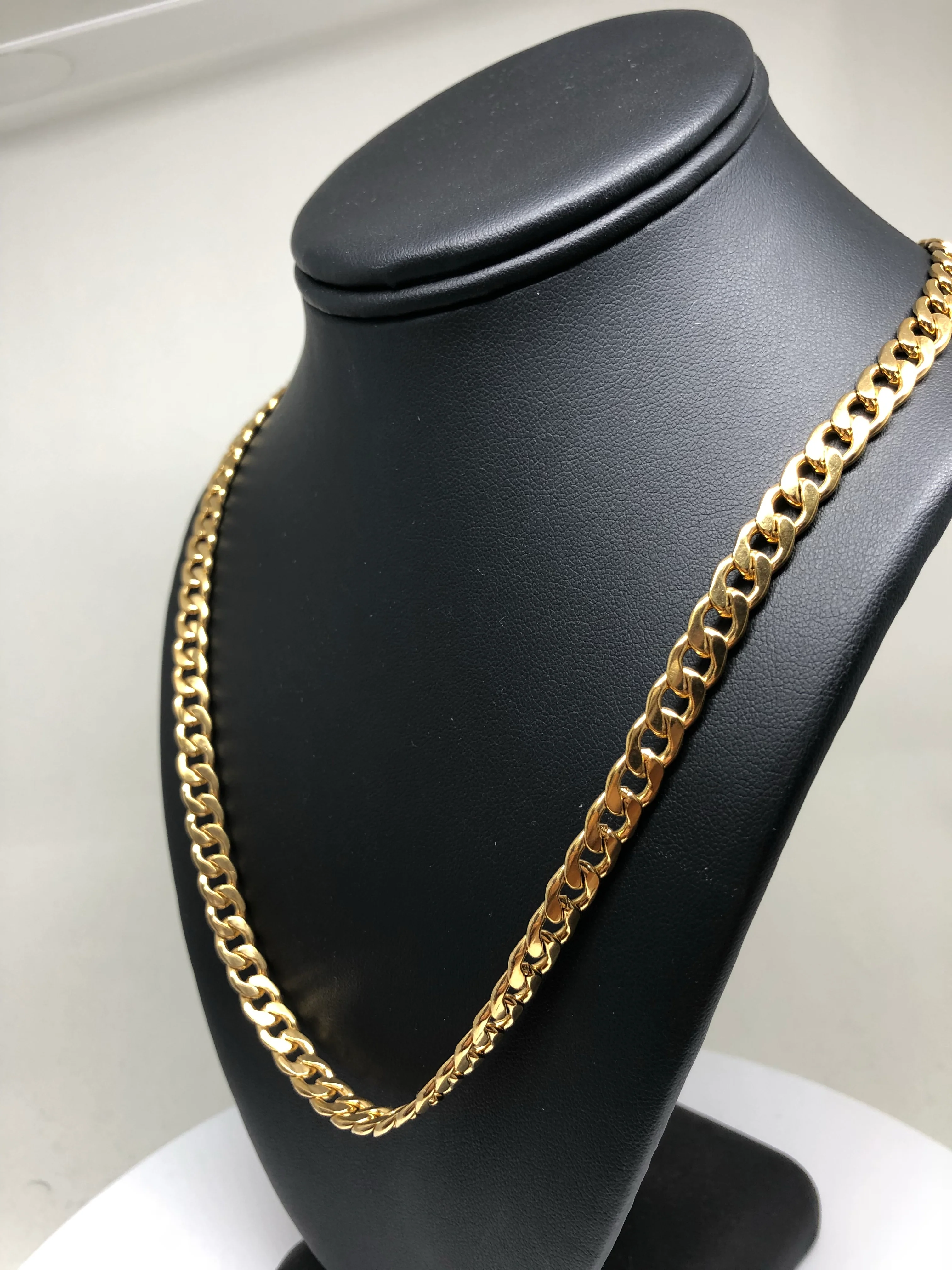Gold Plated 30" 7mm Cuban Link Chain - Image 7