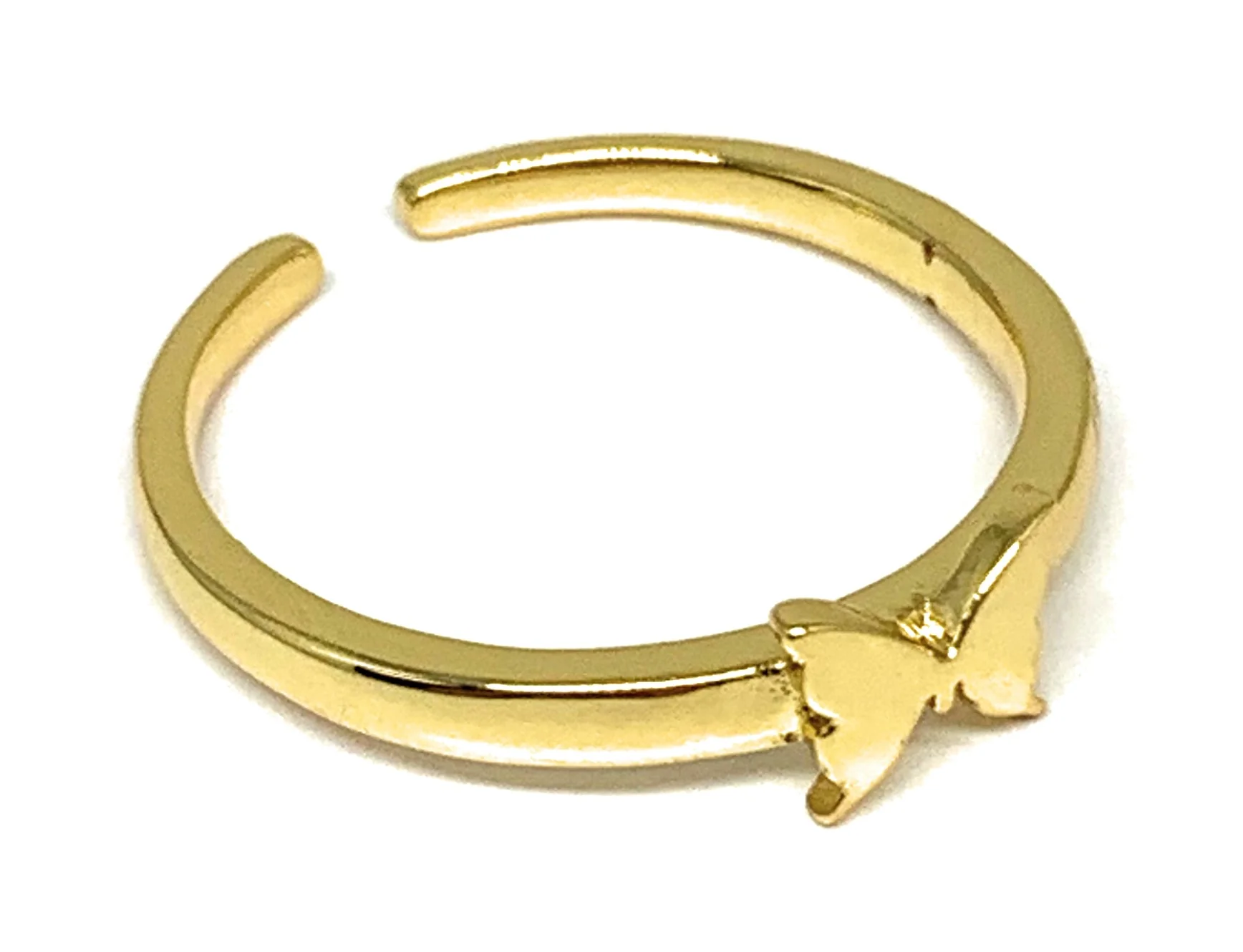 Gold Plated Adjustable Butterfly Ring Sizes 6-12 Anillo - Image 2
