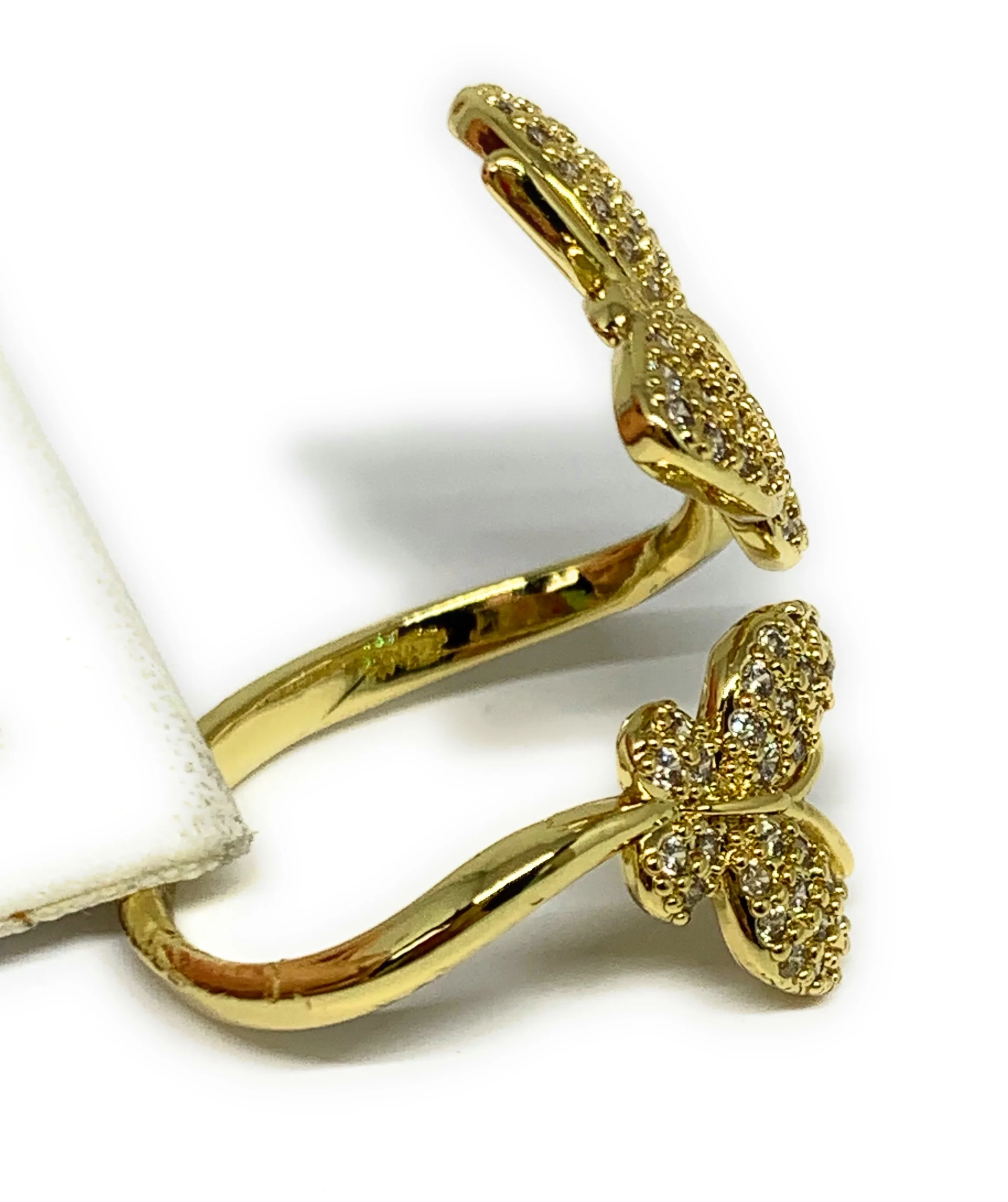 Gold Plated Adjustable Double Butterfly Ring Sizes 6-12 Anillo - Image 4