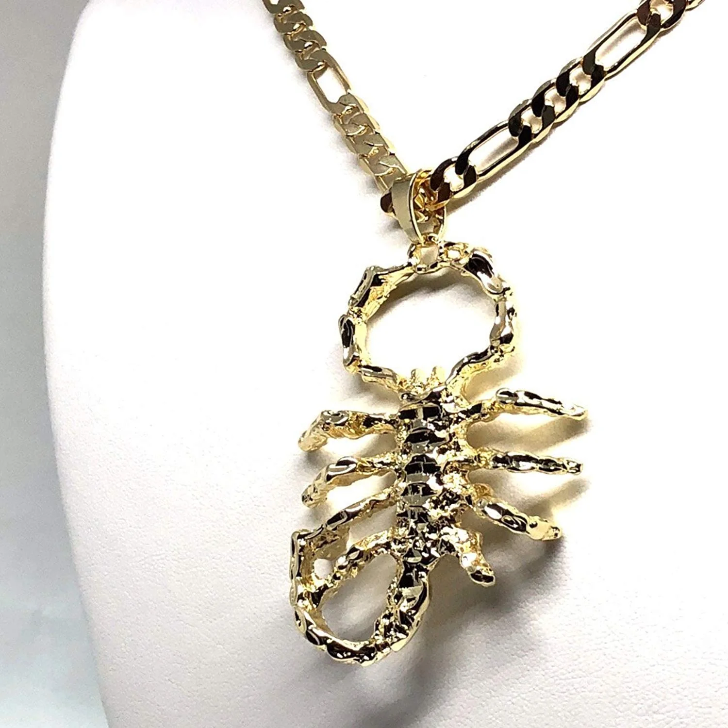 Gold Plated Big Scorpion Pendant Necklace 26" Alacran Grande Oro Laminado Cadena 26" - Image 3