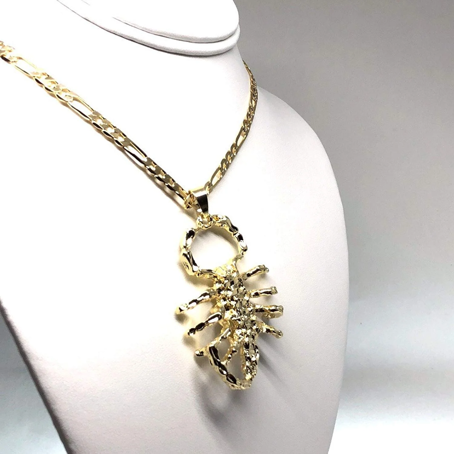 Gold Plated Big Scorpion Pendant Necklace 26" Alacran Grande Oro Laminado Cadena 26" - Image 6