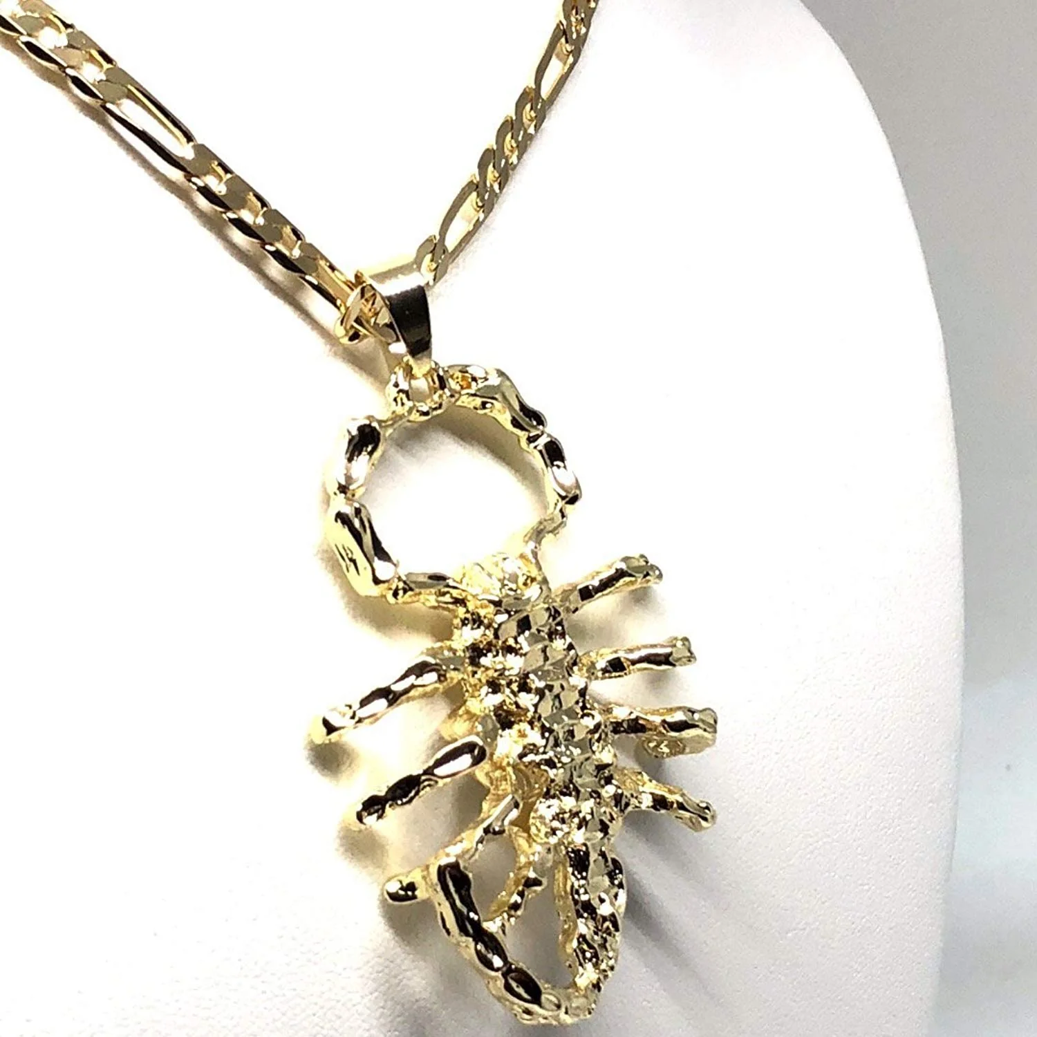 Gold Plated Big Scorpion Pendant Necklace 26" Alacran Grande Oro Laminado Cadena 26" - Image 7
